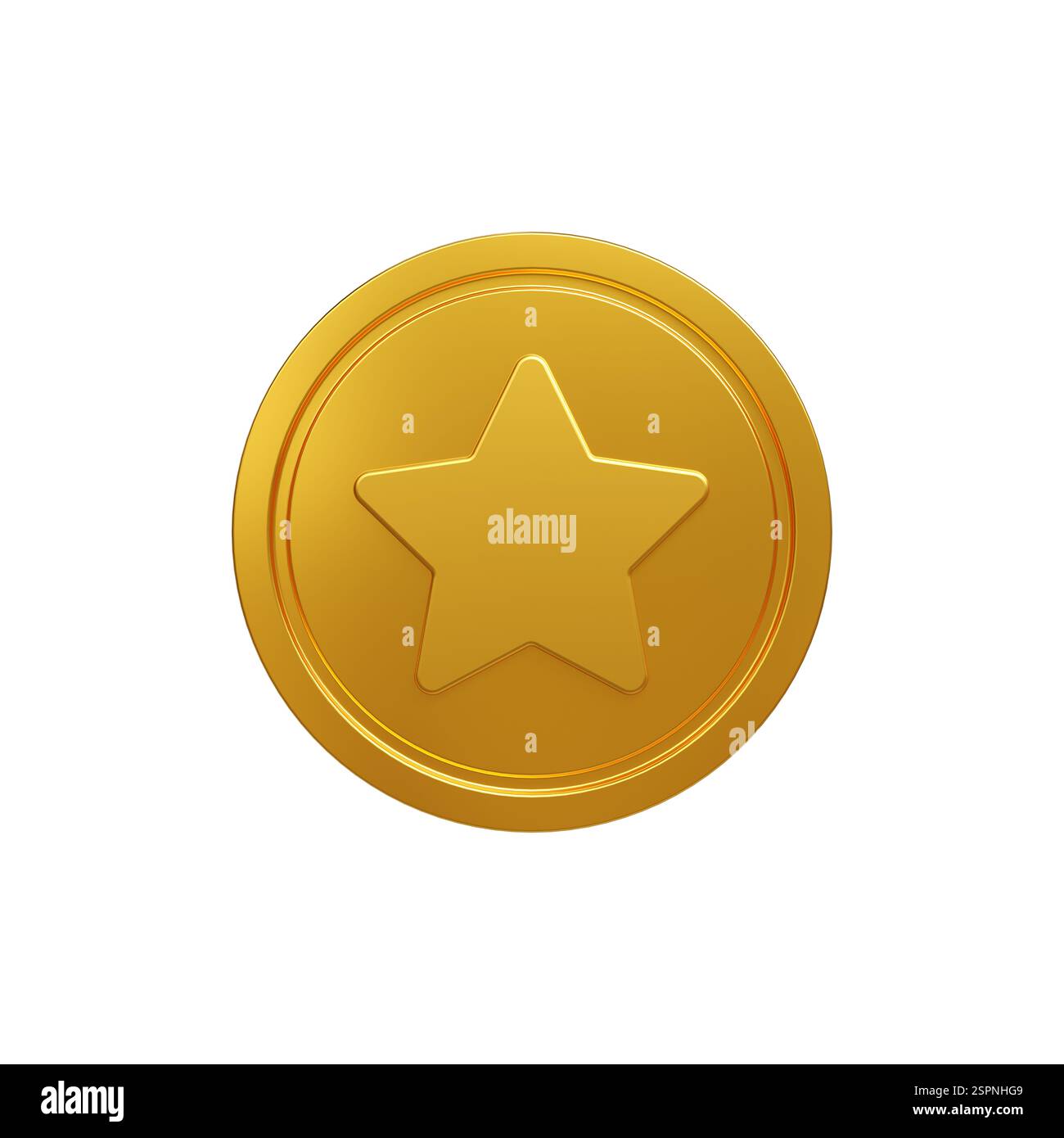 Pièces d'or avec signe d'étoile. Pièces de récompense. Set d'argent doré. Pièces d'or avec étoile pour les évaluations. Jeu de pièces d'or. Icônes de taux d'étoiles définies. Plat et réaliste Banque D'Images