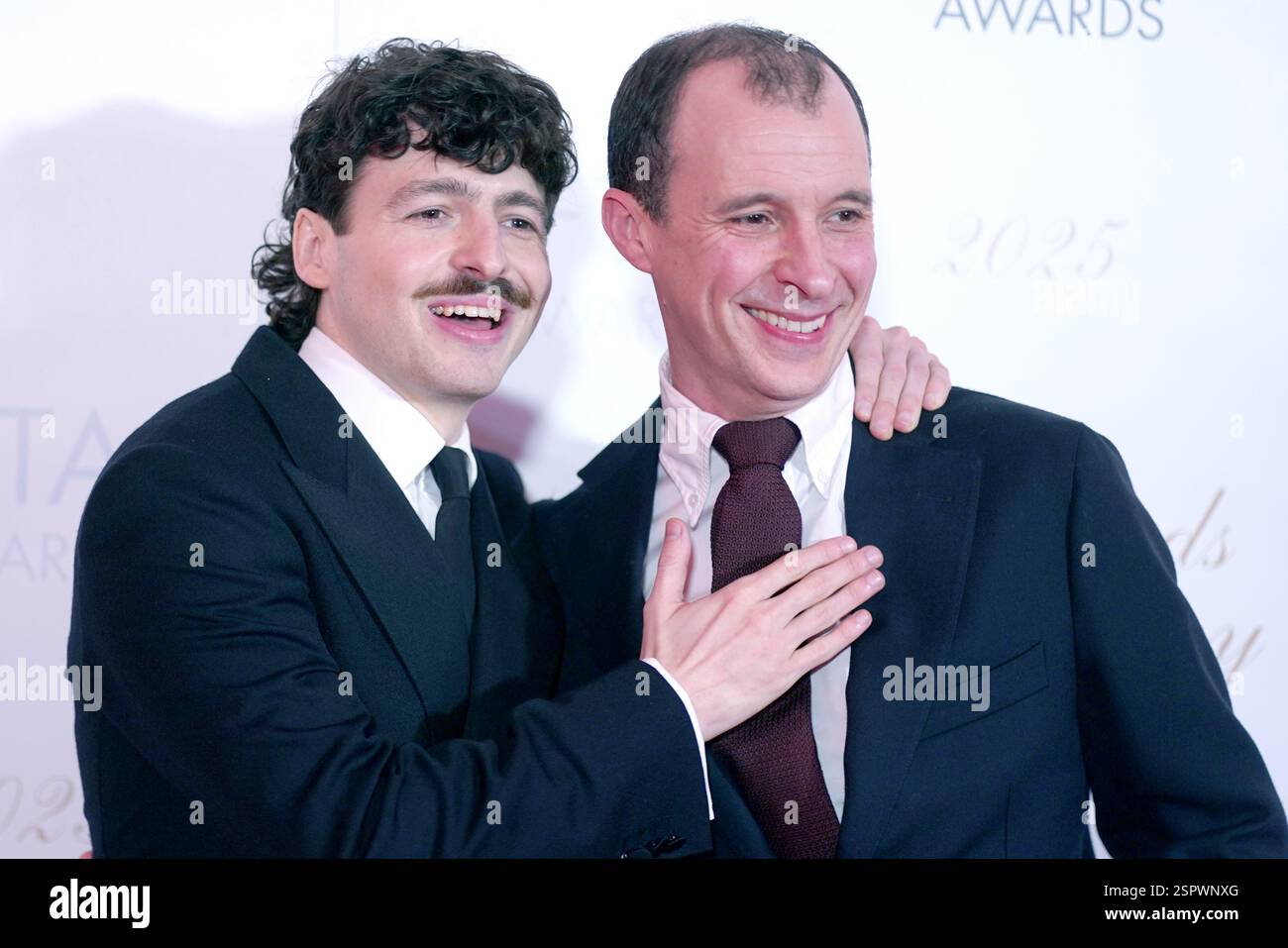 Anthony Boyle et Tom Vaughan-Lawlor assistent à la cérémonie de remise des prix de l'Irish film and Television Academy (IFTA) au Dublin Royal Convention Centre. Date de la photo : vendredi 14 février 2025. Banque D'Images