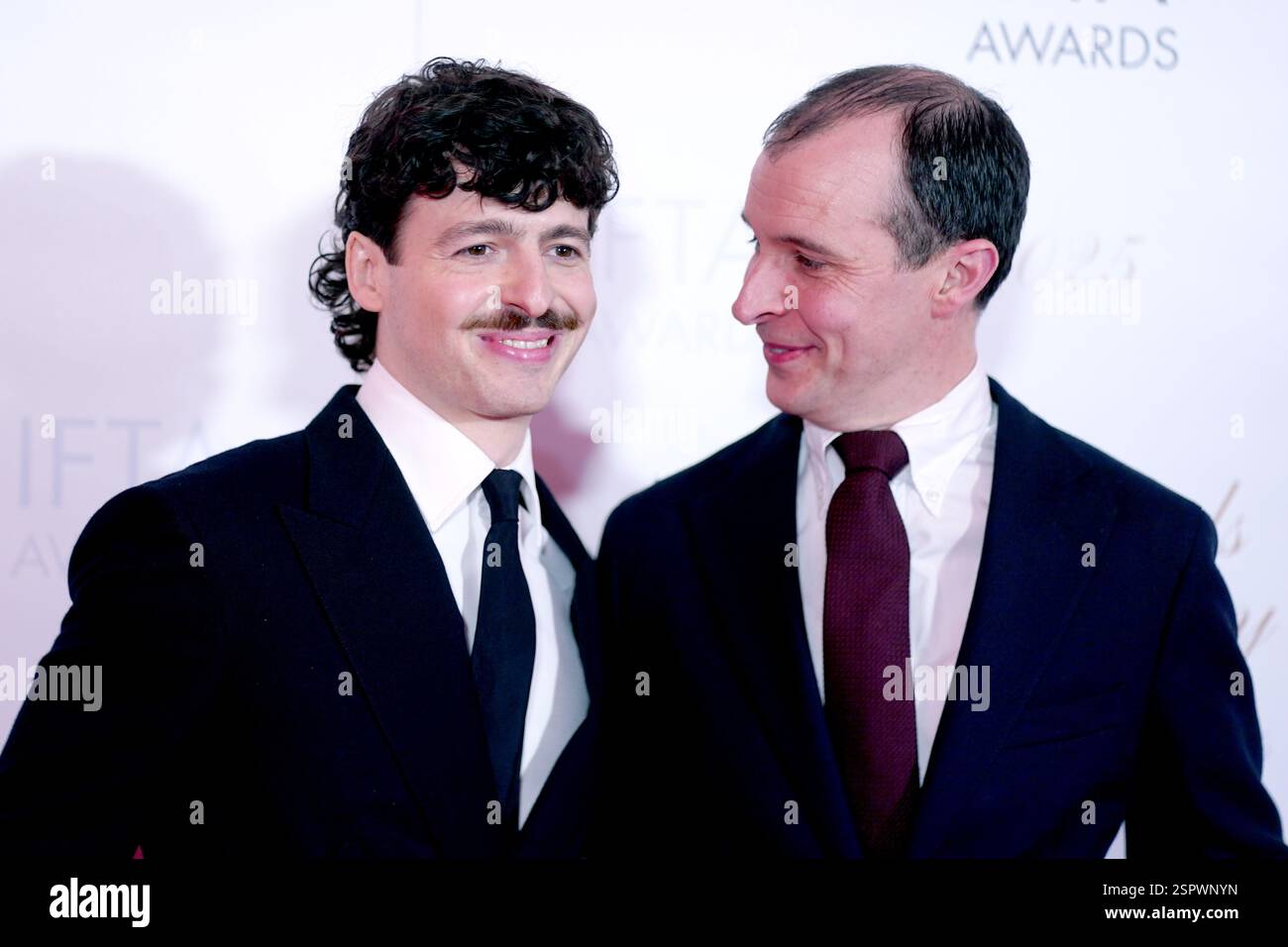 Anthony Boyle et Tom Vaughan-Lawlor assistent à la cérémonie de remise des prix de l'Irish film and Television Academy (IFTA) au Dublin Royal Convention Centre. Date de la photo : vendredi 14 février 2025. Banque D'Images