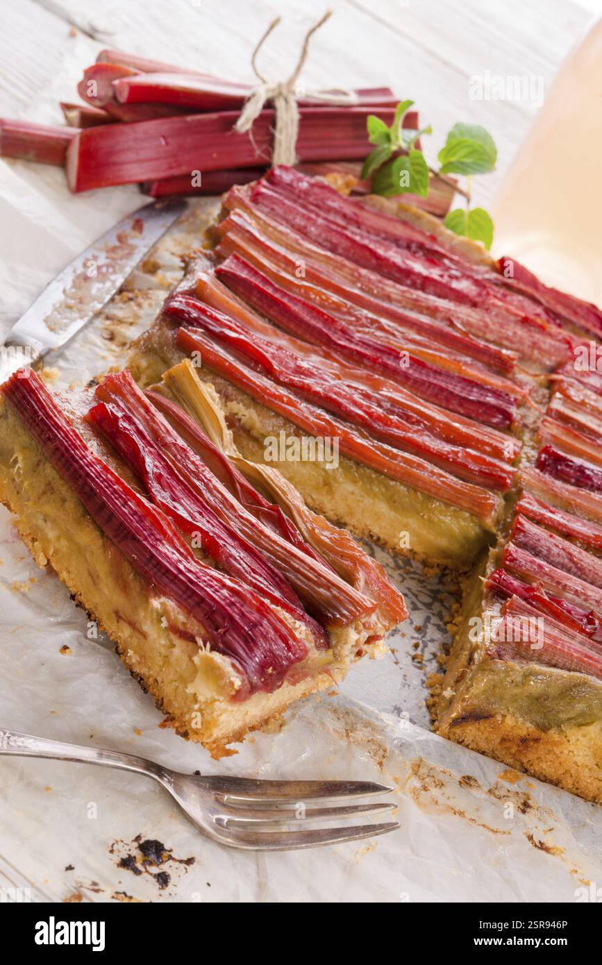 Cake rhubarbe Banque D'Images