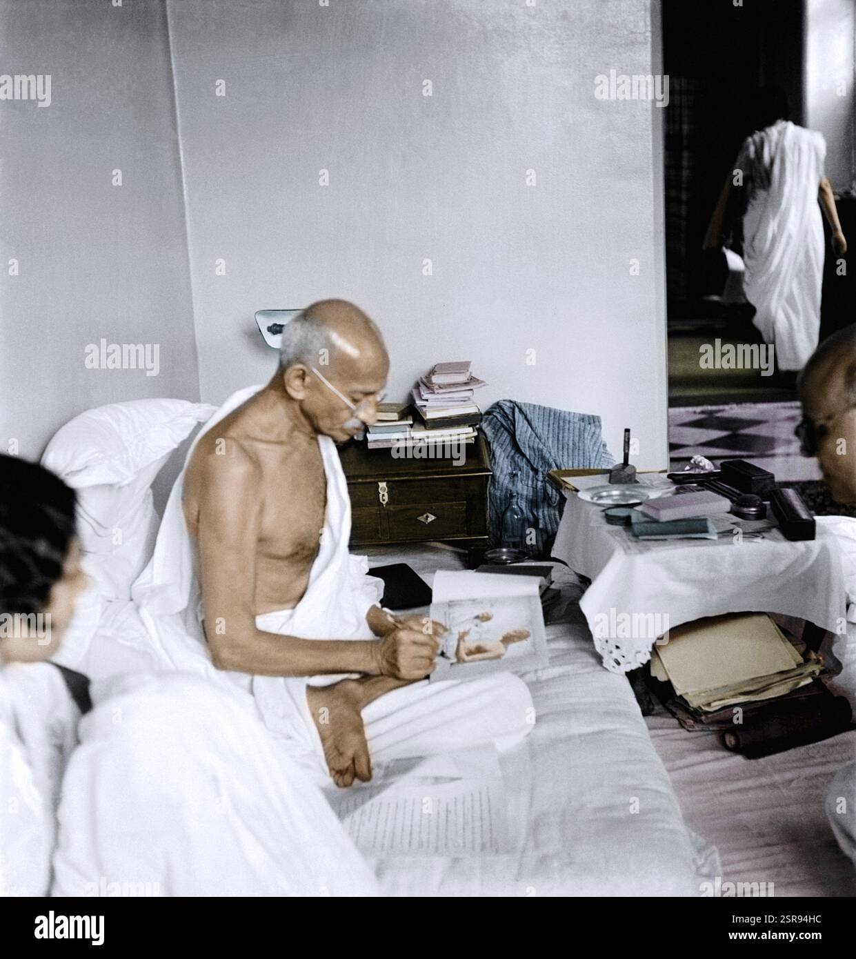 Mahatma Gandhi signature photographie, Birla House, Mumbai, Inde, Asie, 1940, Asie Banque D'Images