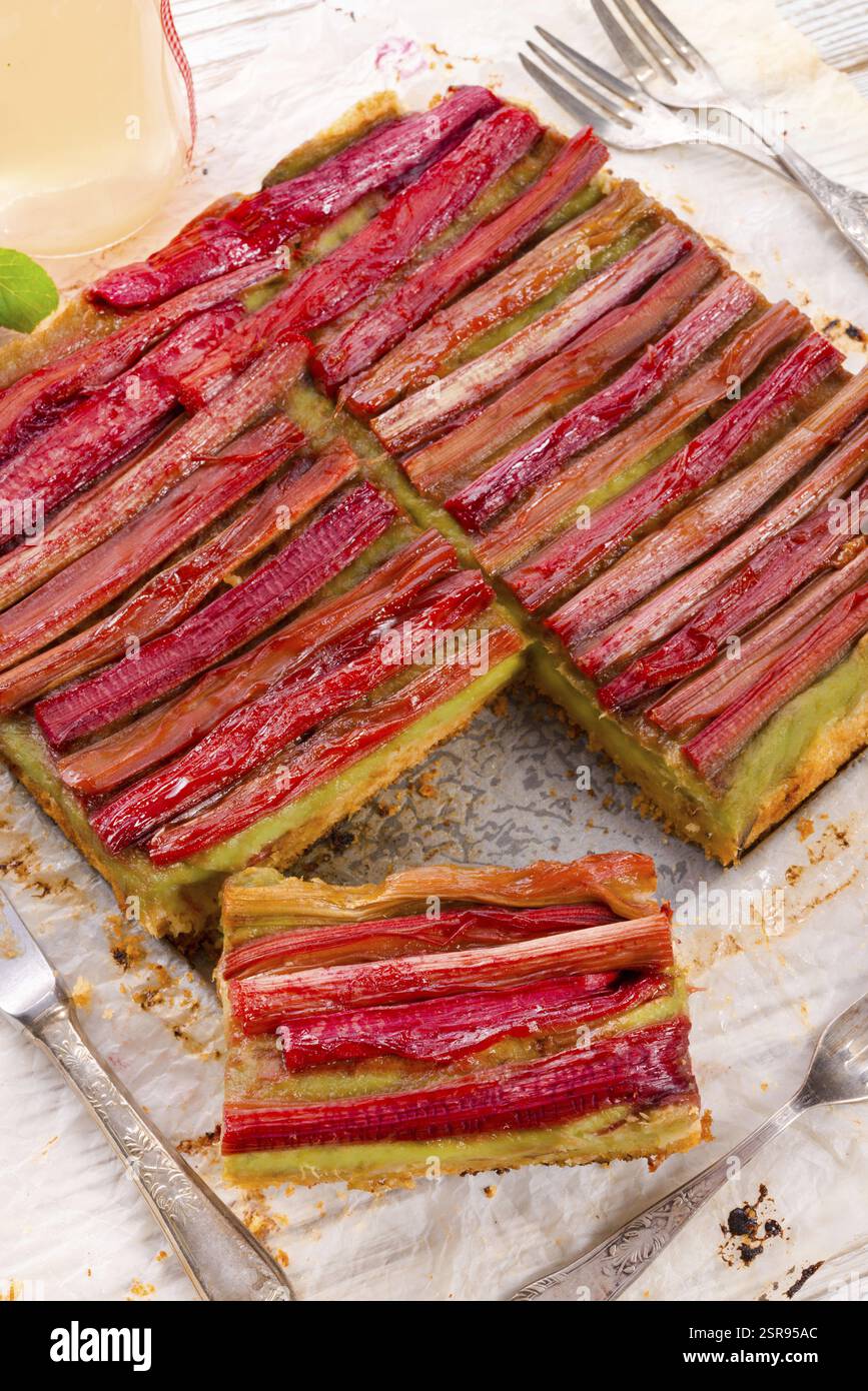 Cake rhubarbe Banque D'Images