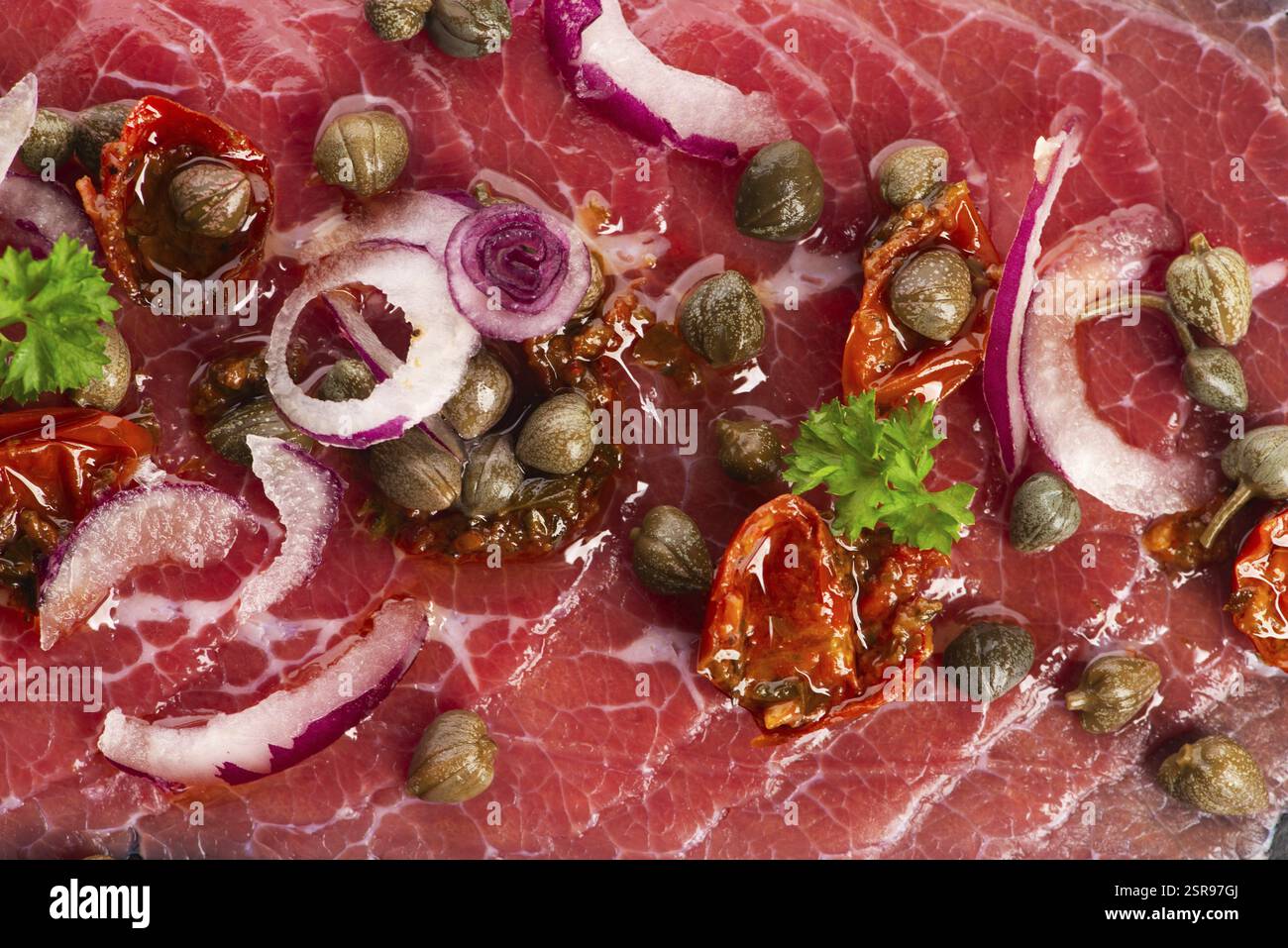 Carpaccio de bœuf froid Banque D'Images