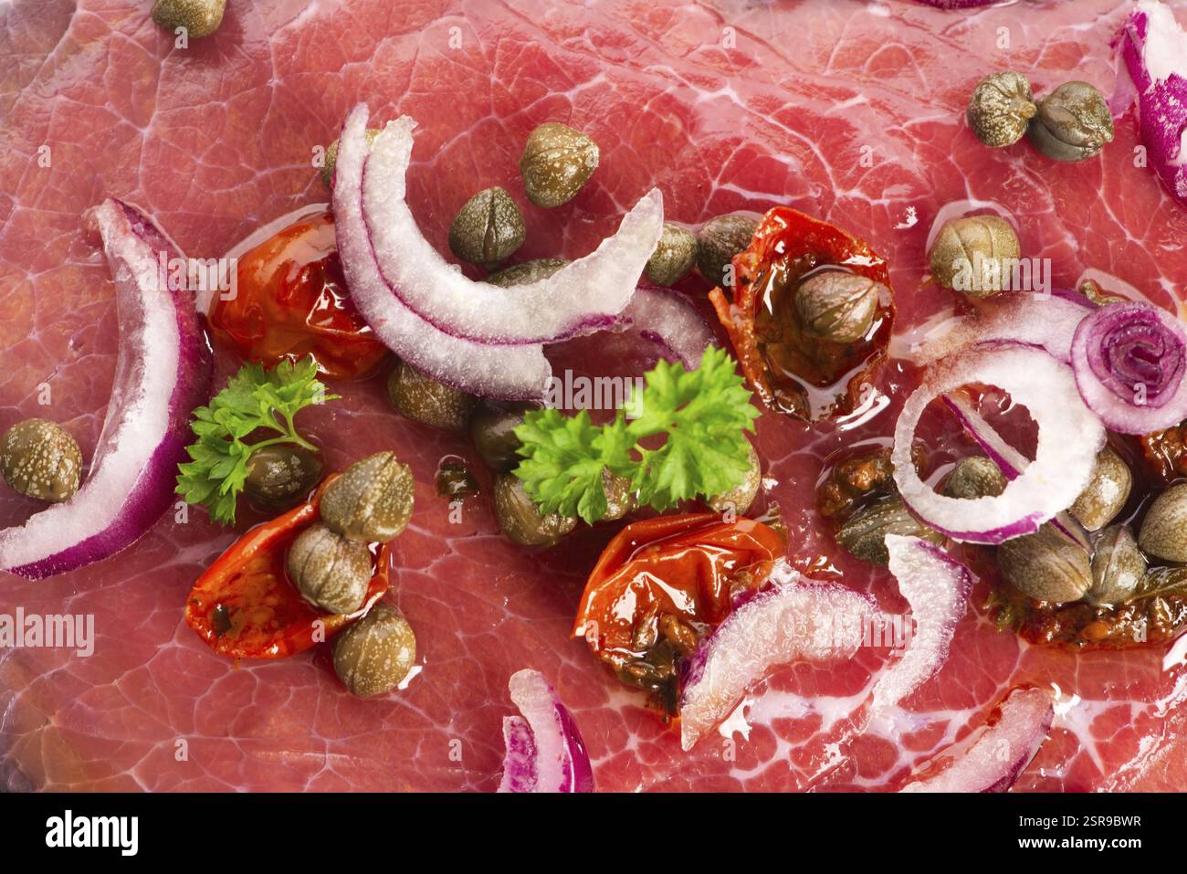 Carpaccio de bœuf froid Banque D'Images