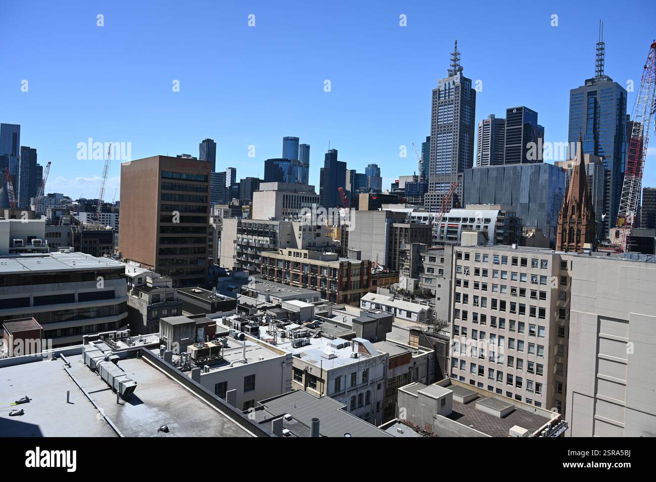 Vue aérienne de Melbourne CBD City Living Banque D'Images