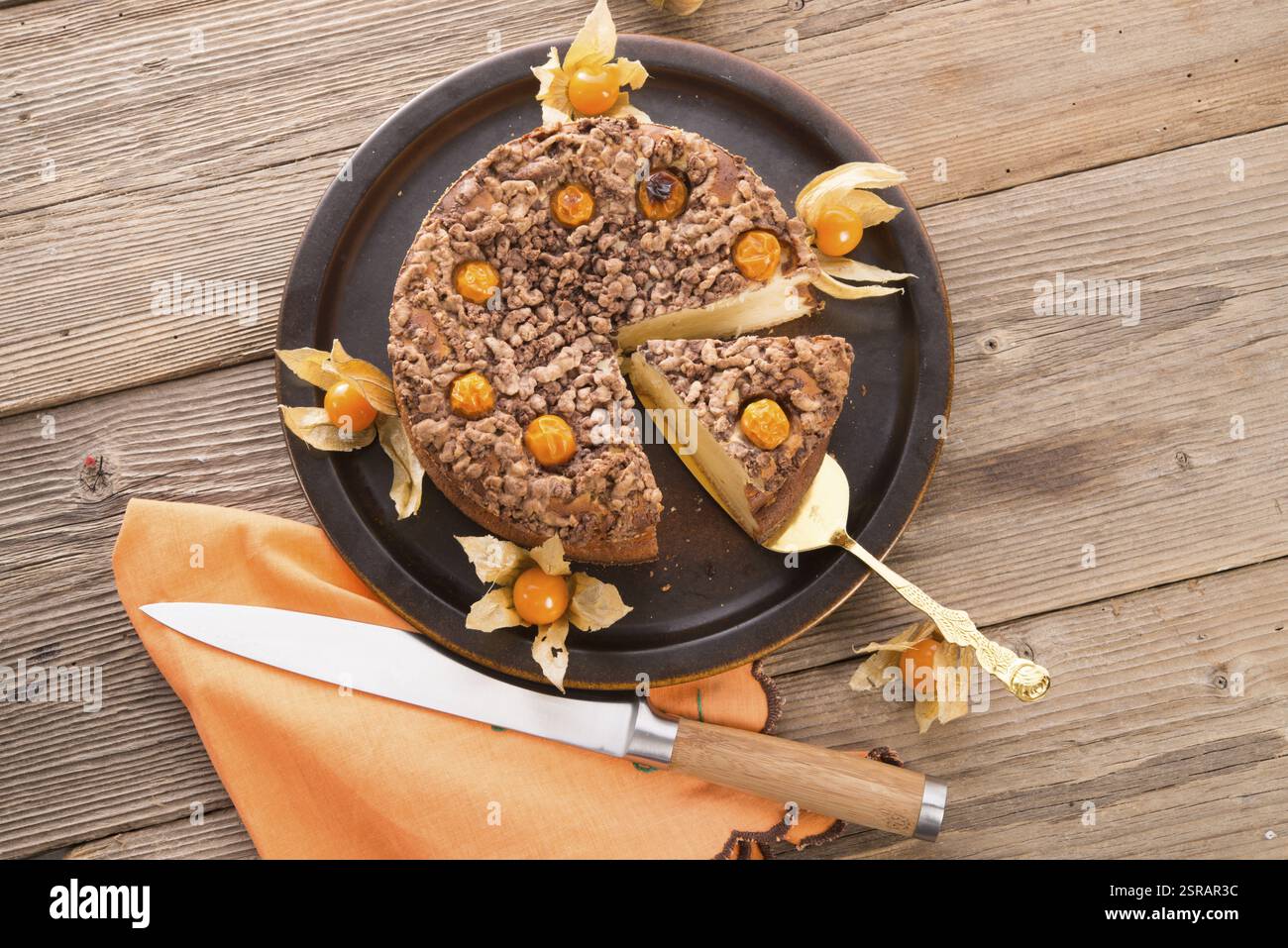 Cheesecake rustique Banque D'Images