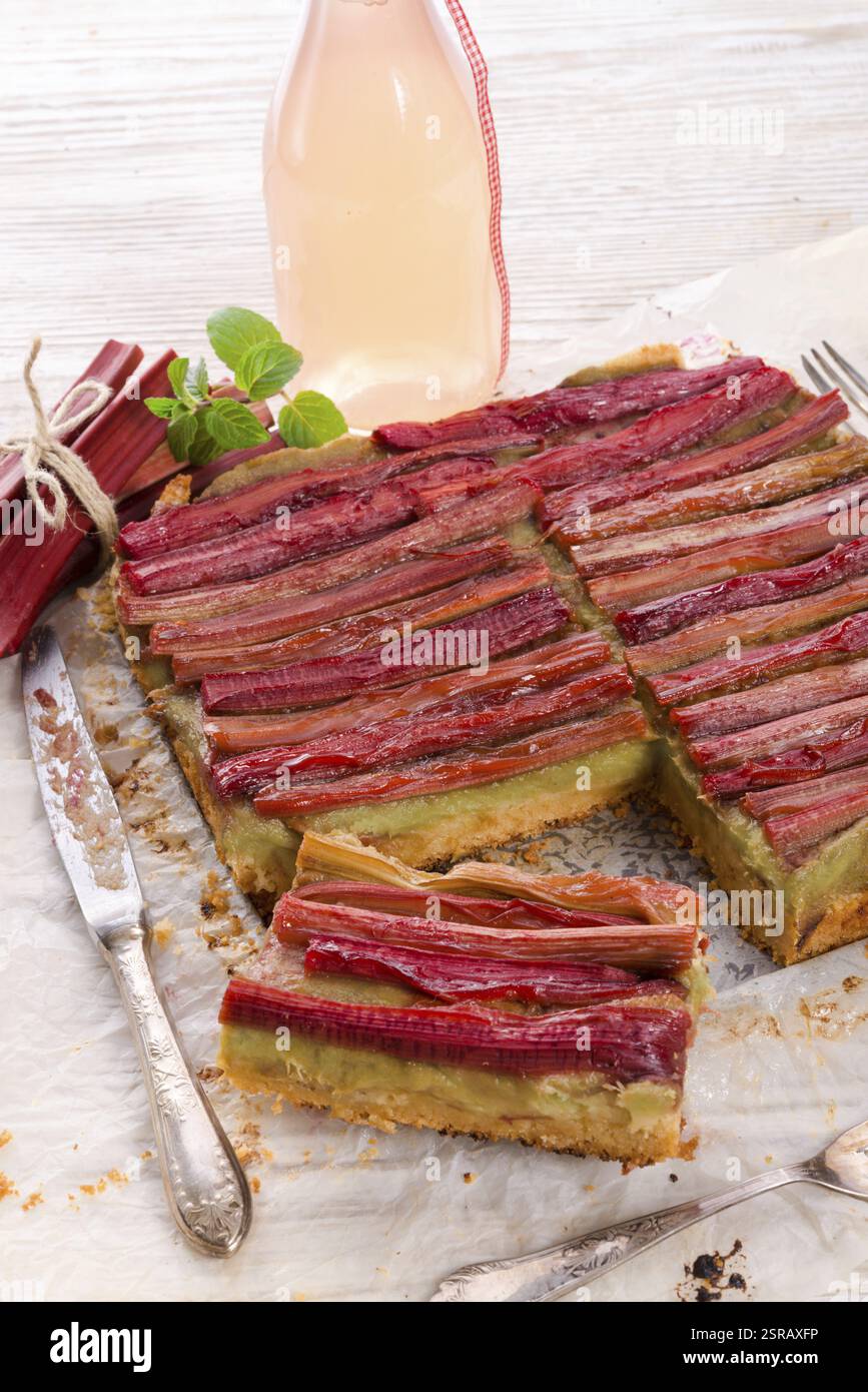 Cake rhubarbe Banque D'Images