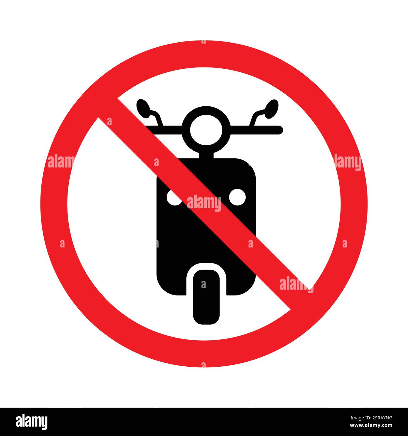 Icône de silhouette noire de la zone de livraison du cyclomoteur interdite. Symbole d'interdiction de scooter. Symbole de cercle d'arrêt rouge de moto rapide. Panneau routier interdit aux motos de circuler. Illustration de Vecteur