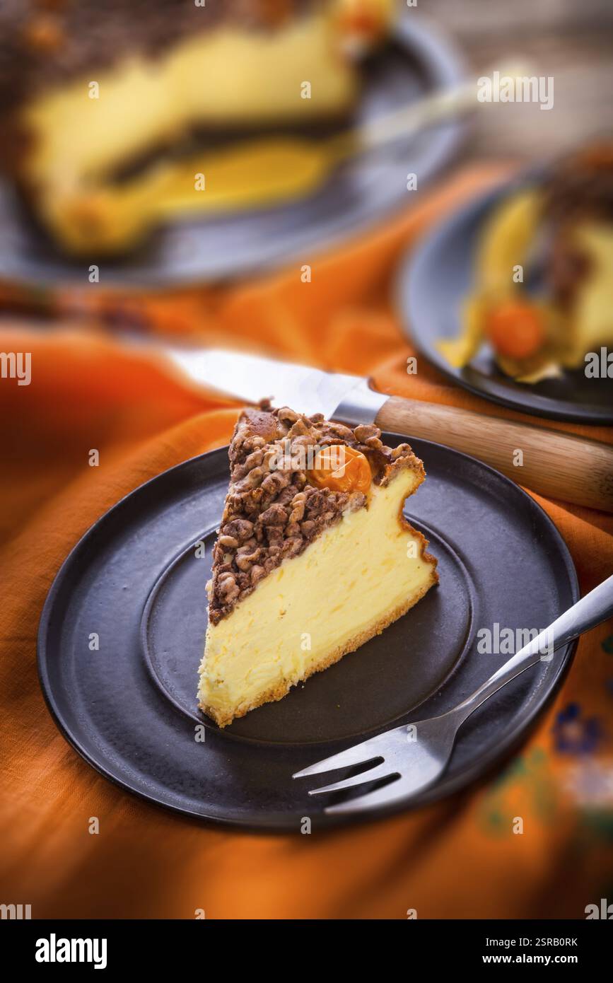 Cheesecake rustique Banque D'Images