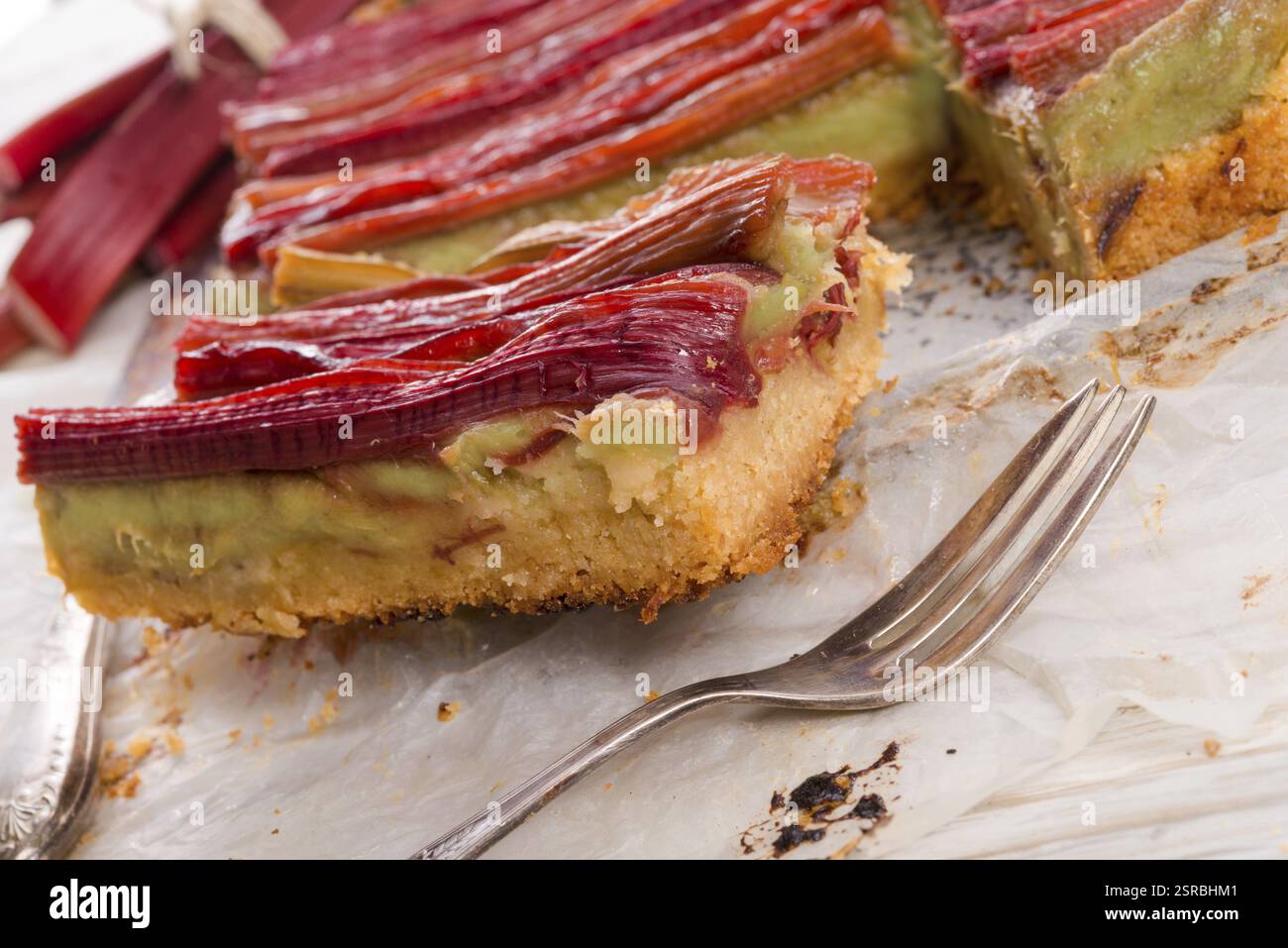 Cake rhubarbe Banque D'Images