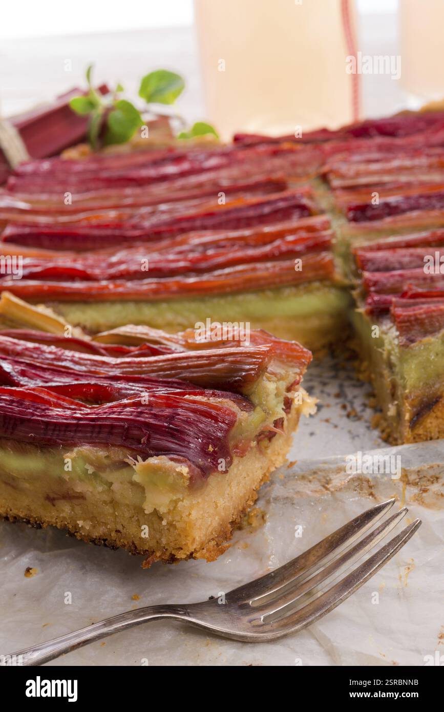 Cake rhubarbe Banque D'Images