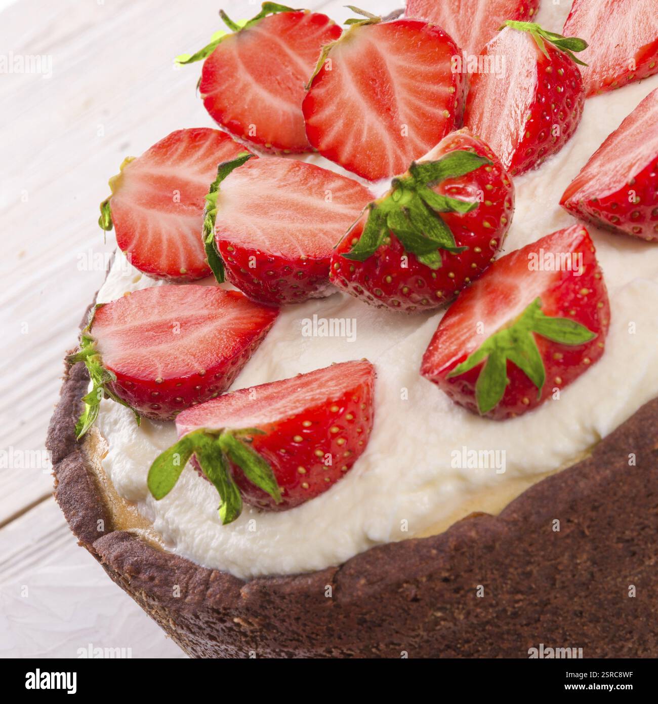 Gâteau au fromage aux fraises Banque D'Images