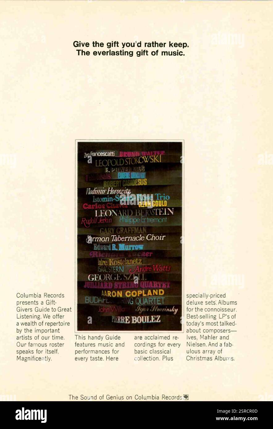 1967 US The Sound of Genius sur Columbia Records ad Banque D'Images