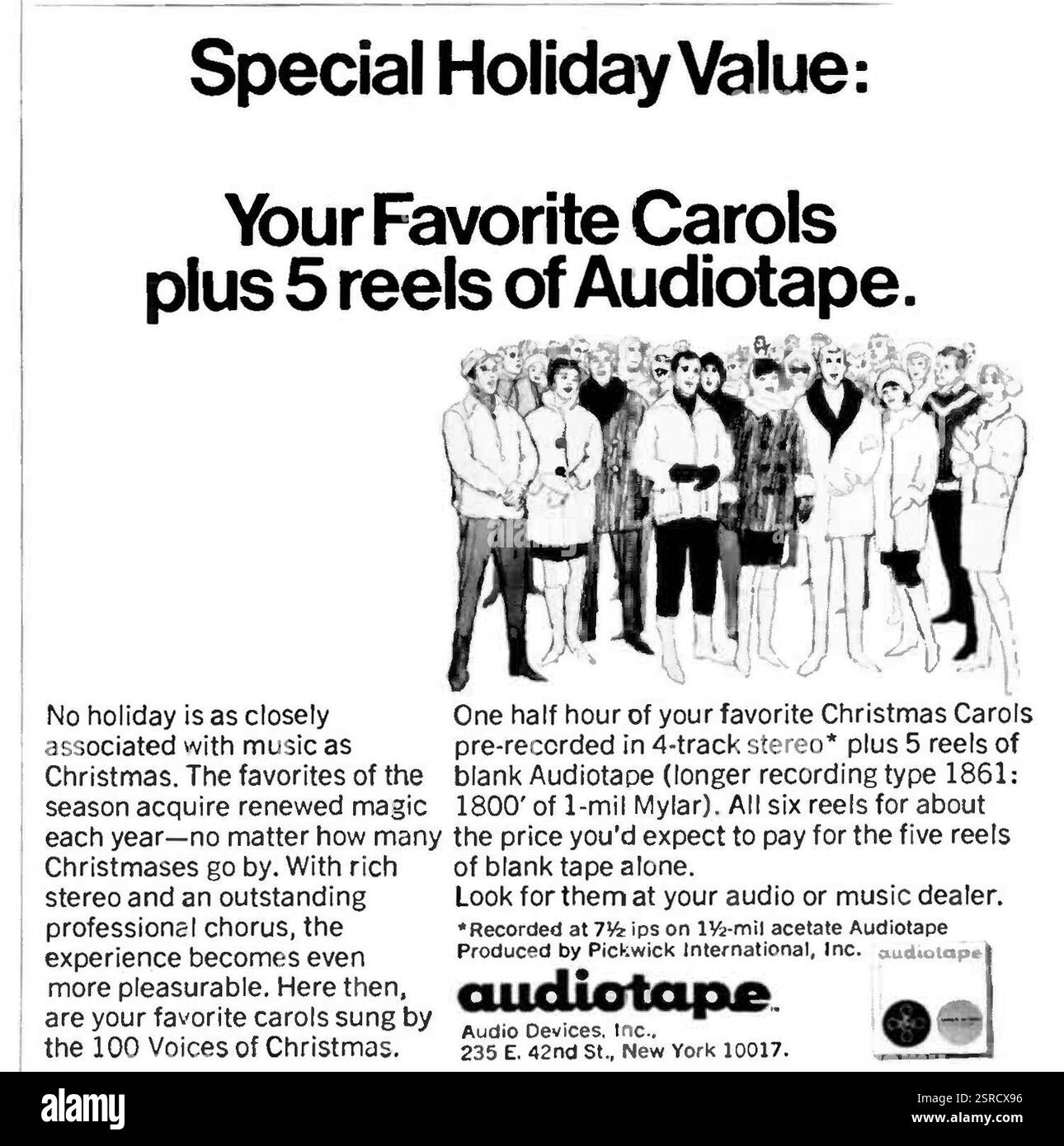 1967 US Audio Devices Inc bande audio Noël bandes annonces Banque D'Images