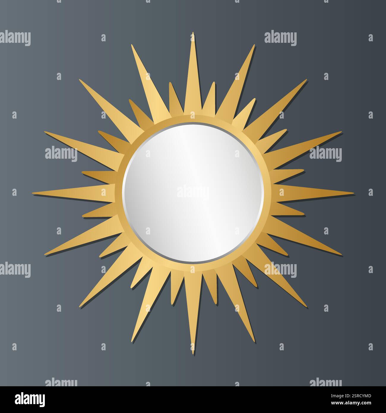 Miroir pare-soleil. Sunburst Elegance dans les tons de minuit Illustration de Vecteur