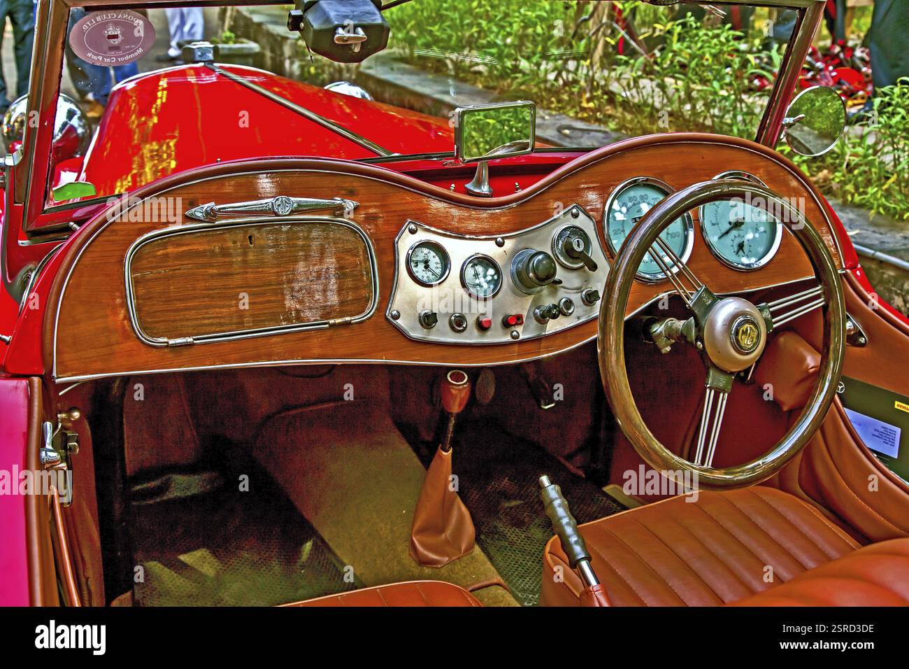 Tableau de bord de voiture Vintage MG Modèle 1951, Mumbai, Maharashtra, Inde, Asie Banque D'Images