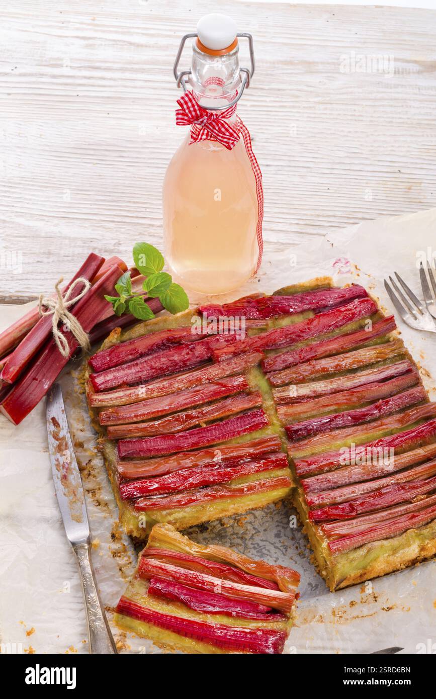 Cake rhubarbe Banque D'Images