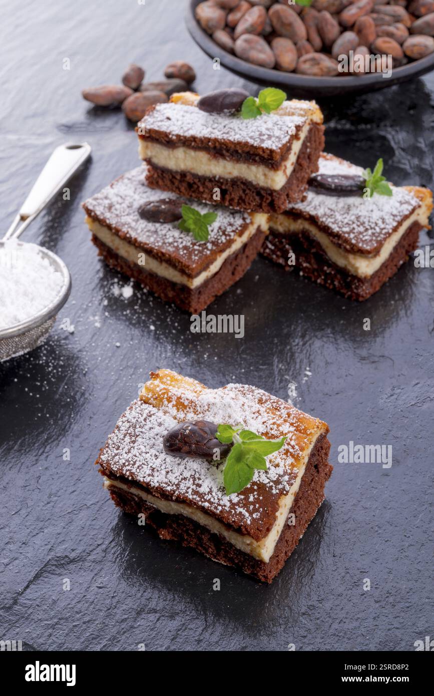 Gâteau au fromage au chocolat Banque D'Images