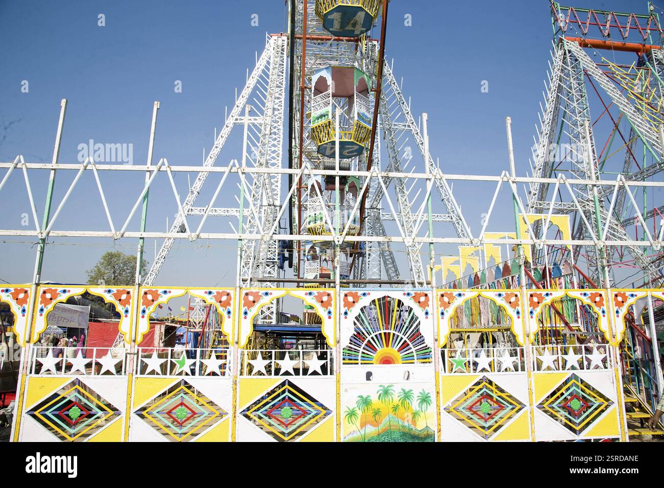 Grande roue, mela pushkar, Rajasthan, Inde, Asie Banque D'Images