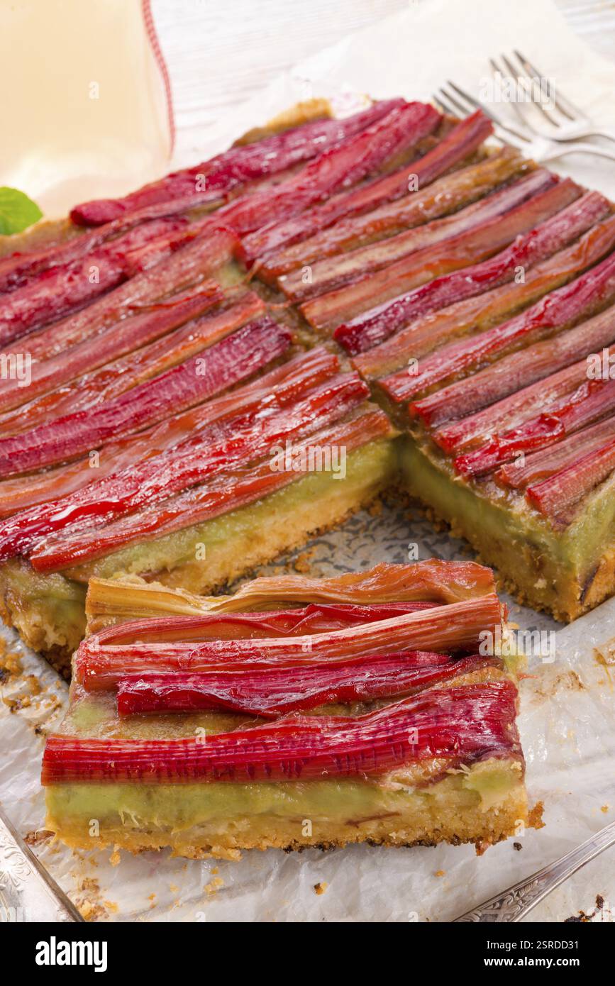 Cake rhubarbe Banque D'Images