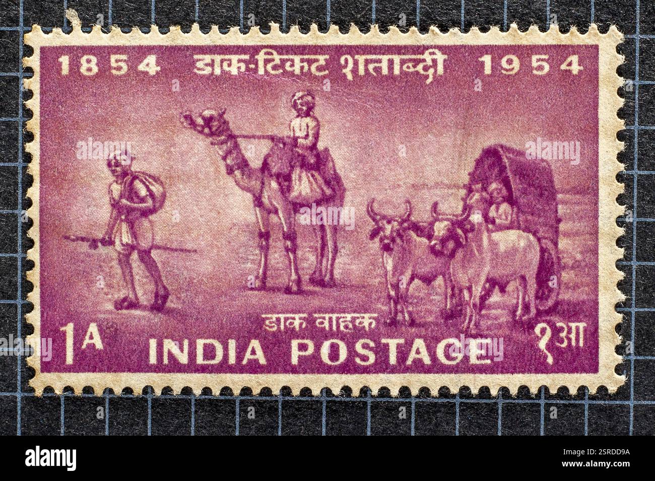 Vintage stamp centenary, Inde, Asie Banque D'Images