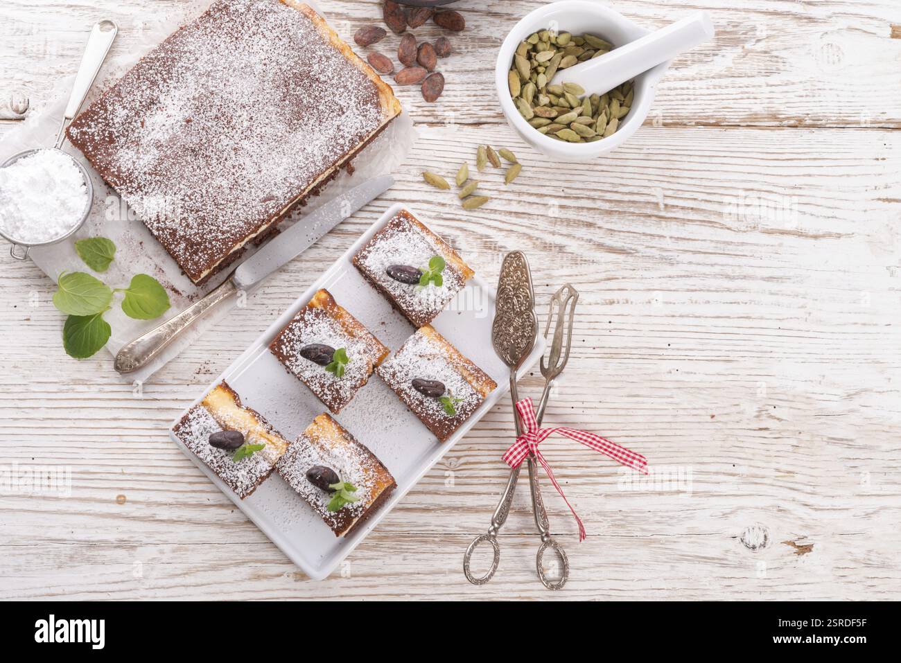 Gâteau au fromage au chocolat Banque D'Images