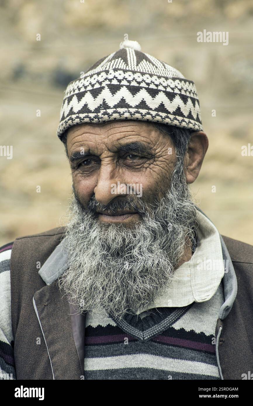 Homme Kashmiri, Dawar, village Gurez Bandipora, Cachemire, Inde, Asie, Banque D'Images