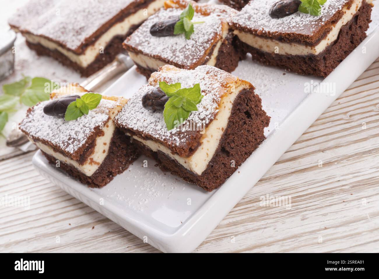 Gâteau au fromage au chocolat Banque D'Images