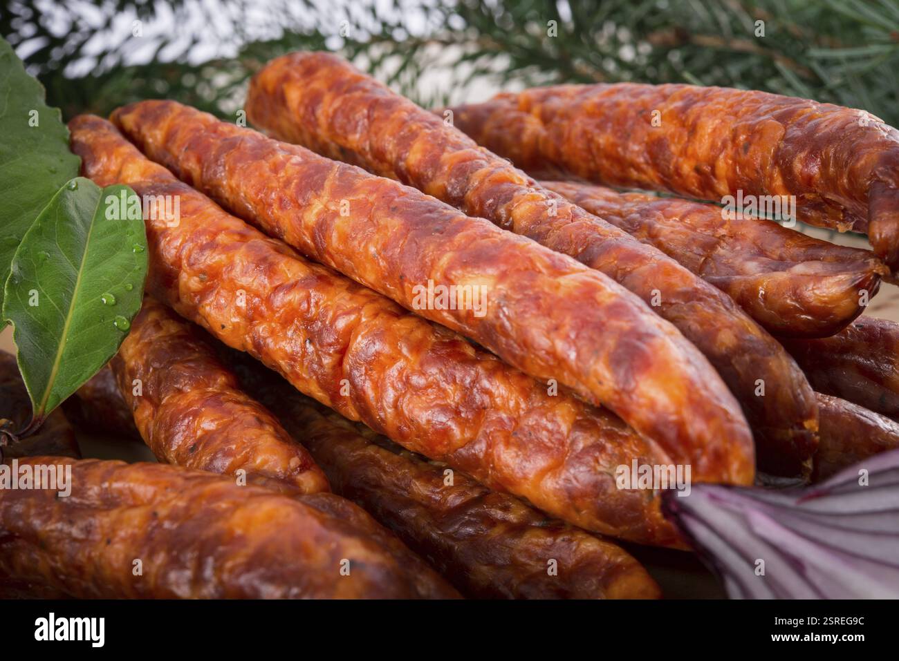 Frankfurterki World à de petites saucisses minces connues et aimées Banque D'Images
