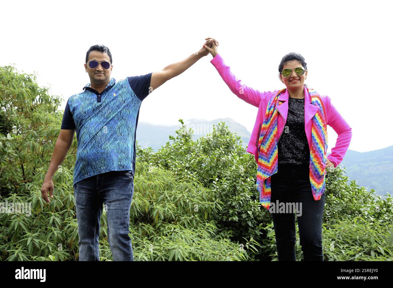 Couple, Munnar, Kerala, Inde, Asie, MR#801B, MR#802B, ASIA Banque D'Images