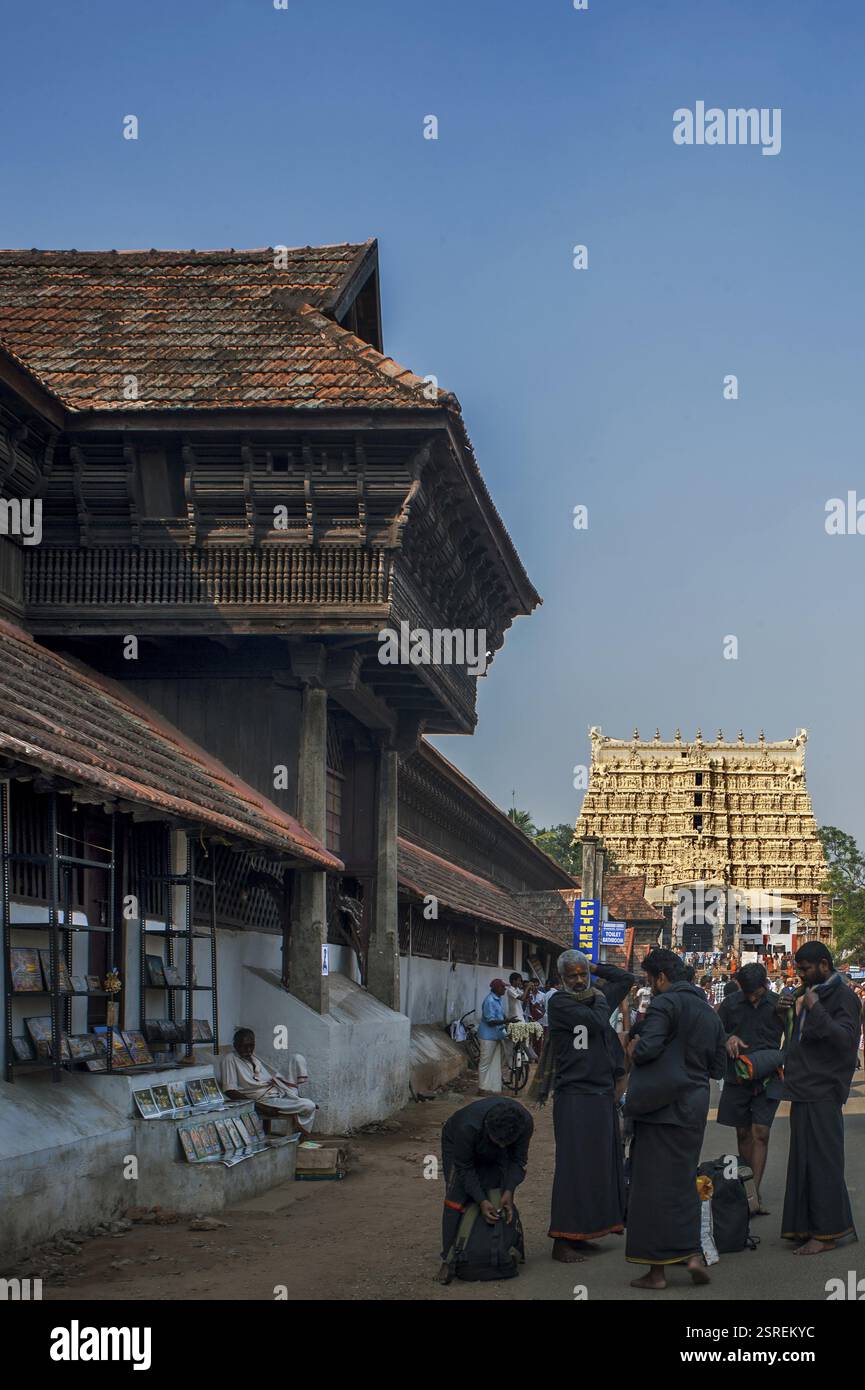 Padmanabhaswamy Temple de kuthiramalika palace, Trivandrum, Kerala, Inde, Asie Banque D'Images