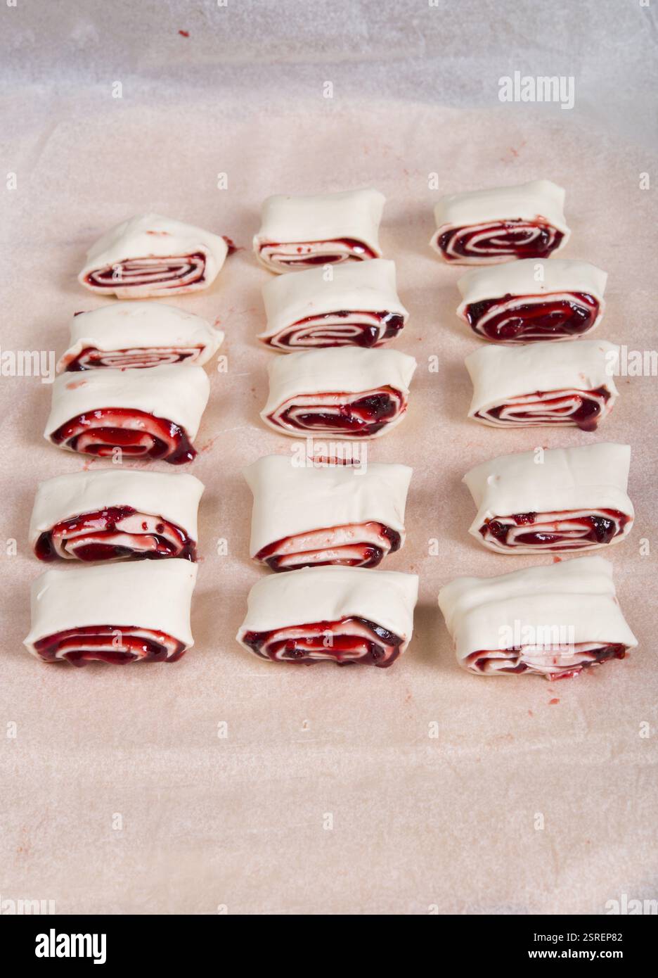 Pâte feuilletée confiture Banque D'Images