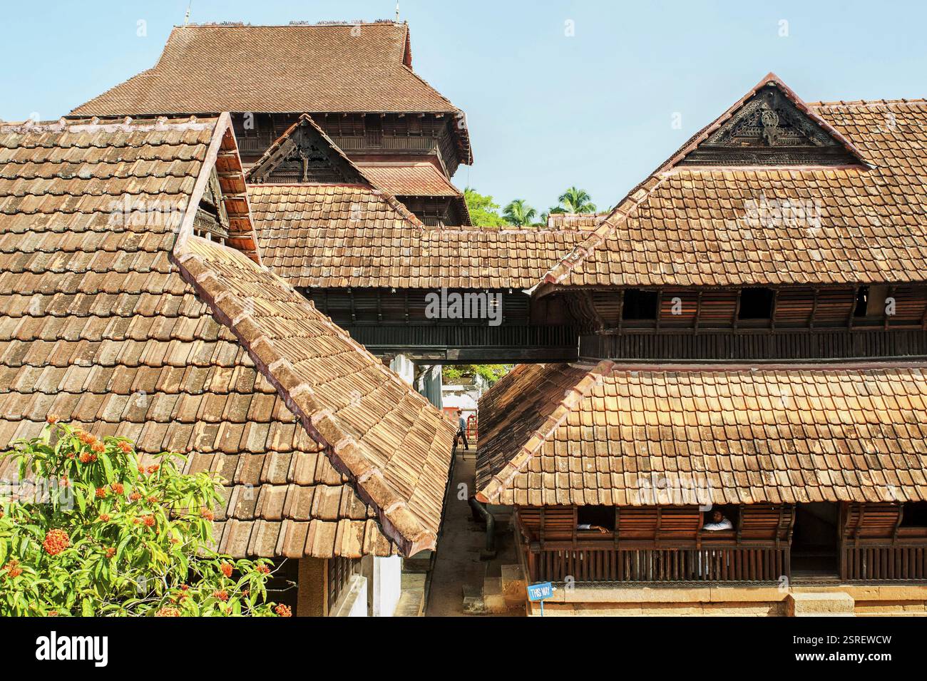 Padmanabhapuram Palace en bois, Tamil Nadu, Inde, Asie Banque D'Images