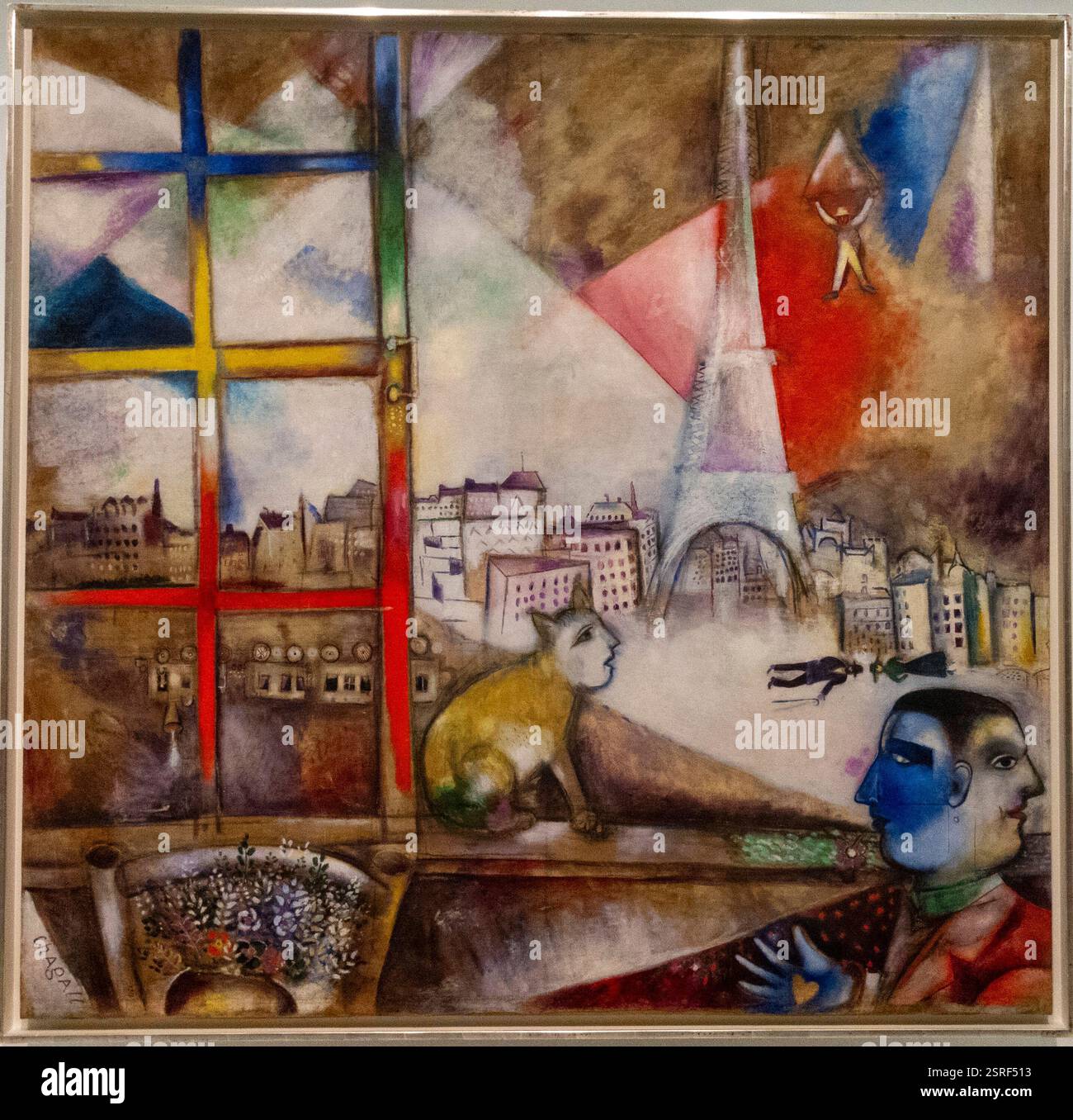 Marc Chagall, Paris par la fenêtre (Paris par la fenêtre), 1913, Musée Guggenheim, New York, États-Unis Banque D'Images