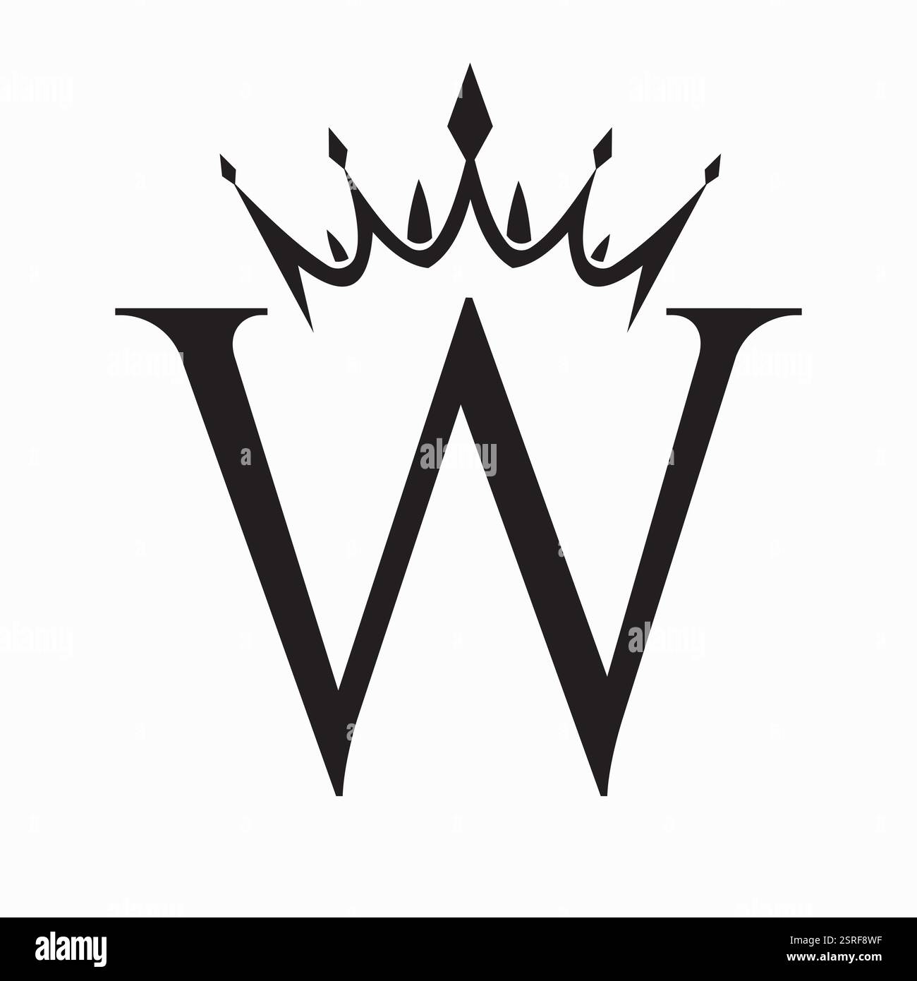 Lettre initiale W Crown logo concept pour le modèle vectoriel de symbole de mode et de beauté Illustration de Vecteur