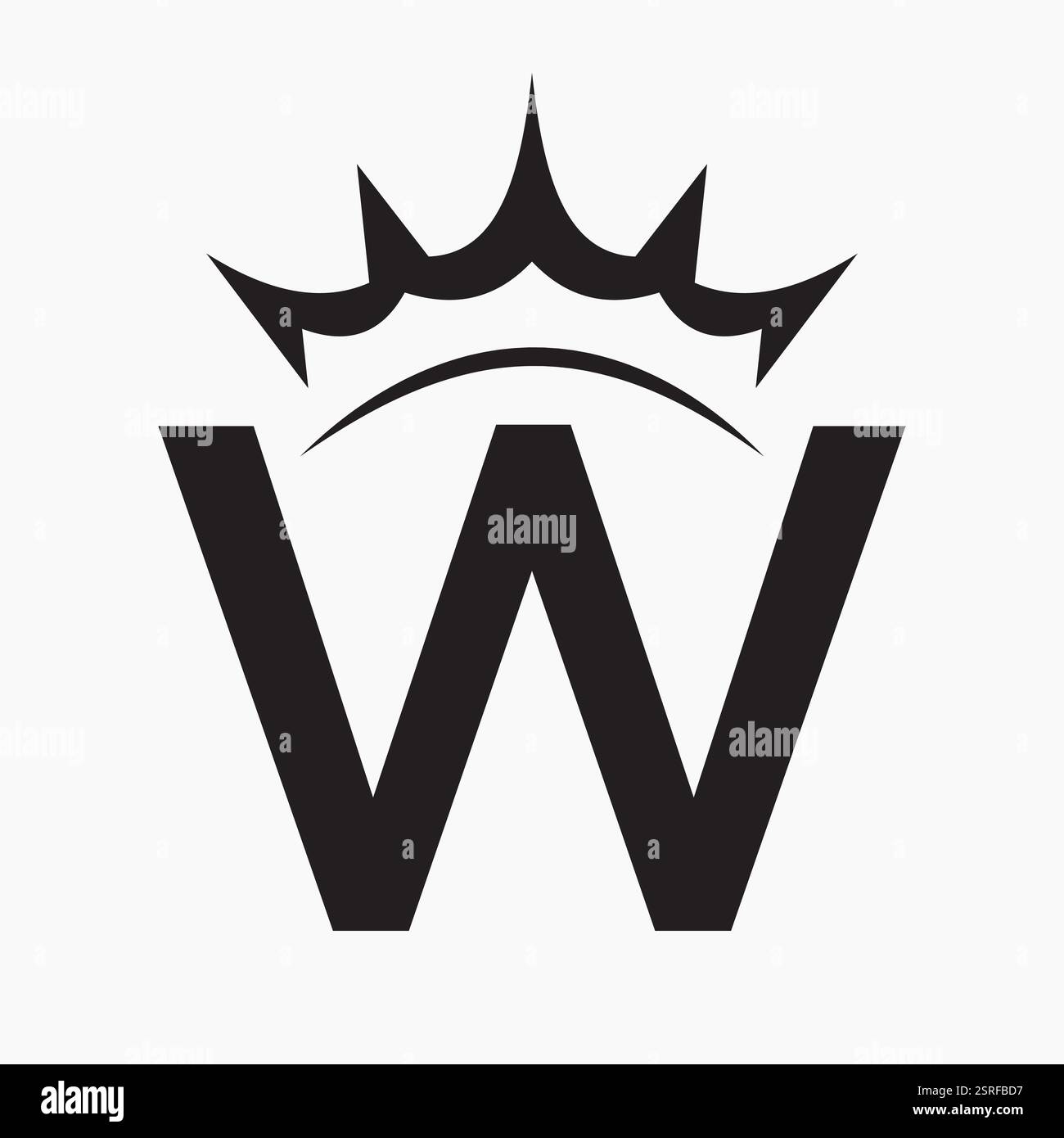 Lettre initiale W Crown logo concept pour le modèle vectoriel de symbole de mode et de beauté Illustration de Vecteur