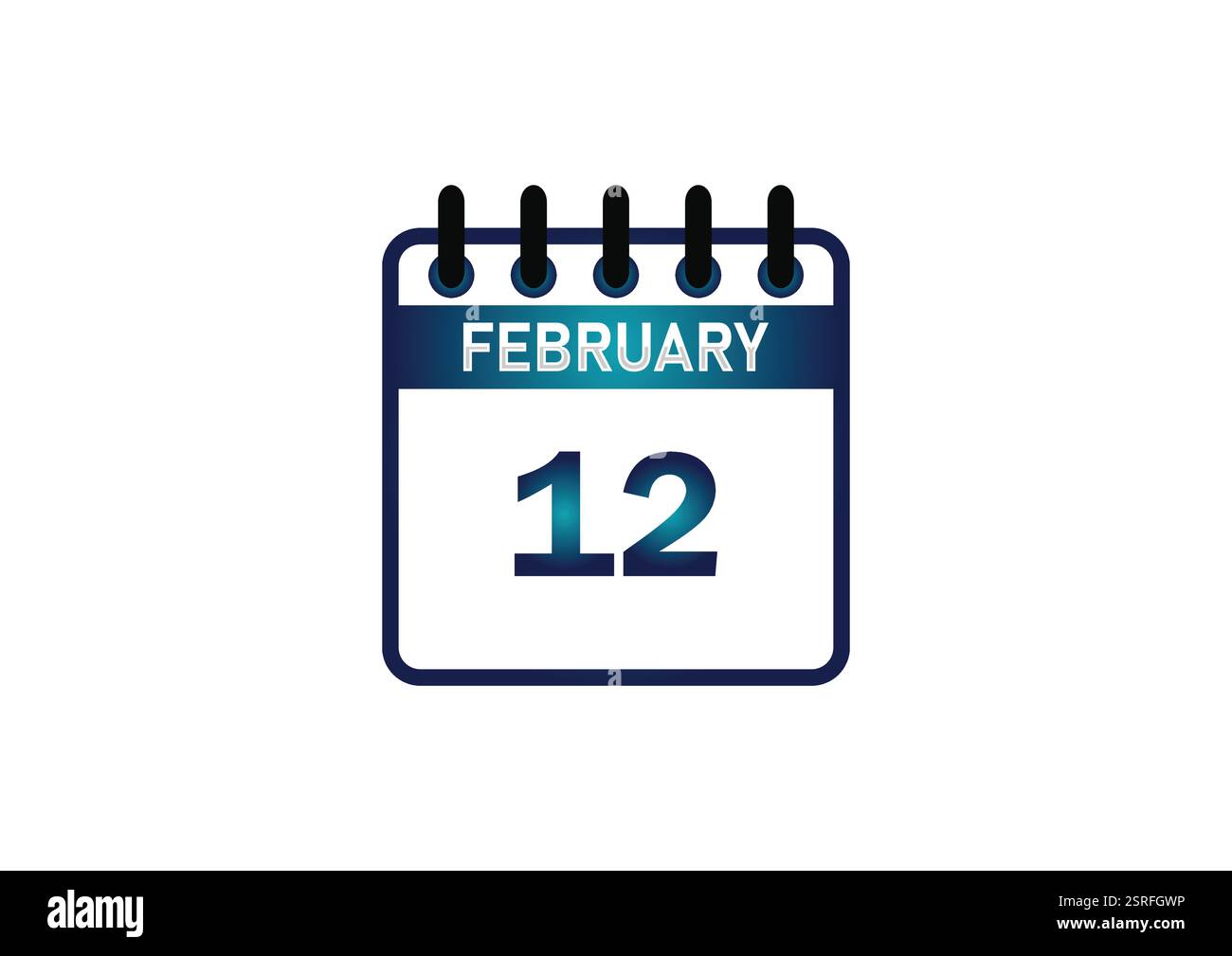 12 février, icône calendrier et rappel calendrier quotidien Time Planner. Style plat d'illustration vectorielle. Illustration de Vecteur