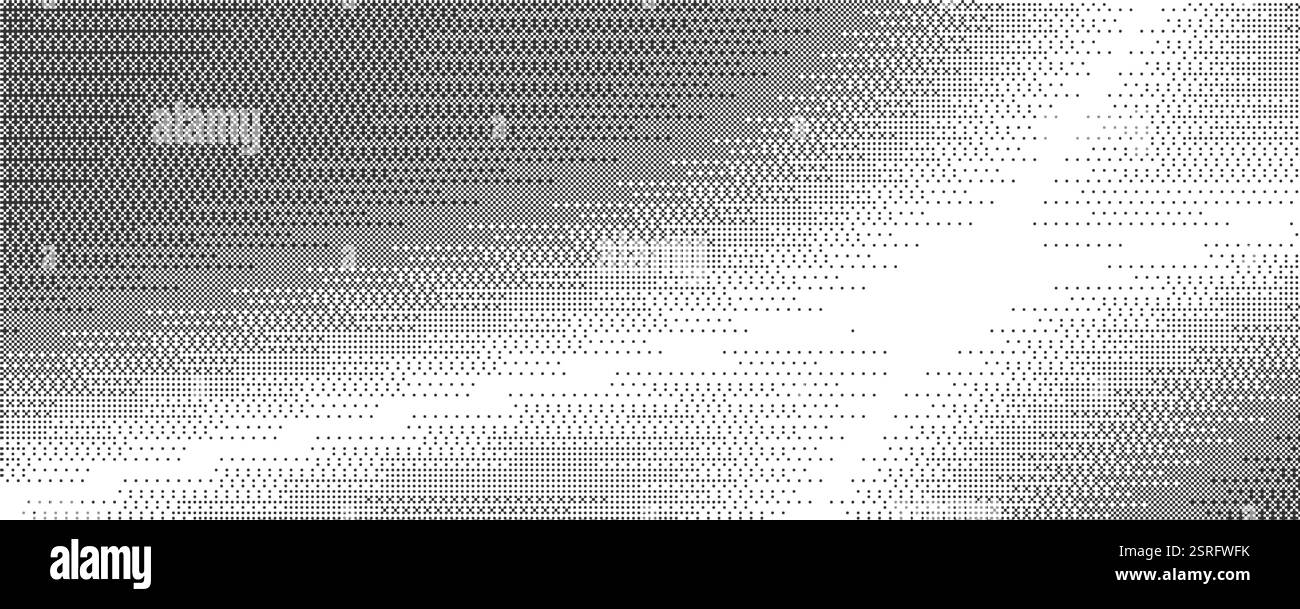 Motif bitmap avec texture en pixels. Dégradé en pointillés. Rétrogradation vectorielle du jeu informatique bg. Effet demi-ton géométrique abstrait. Chatoiement numérique Illustration de Vecteur