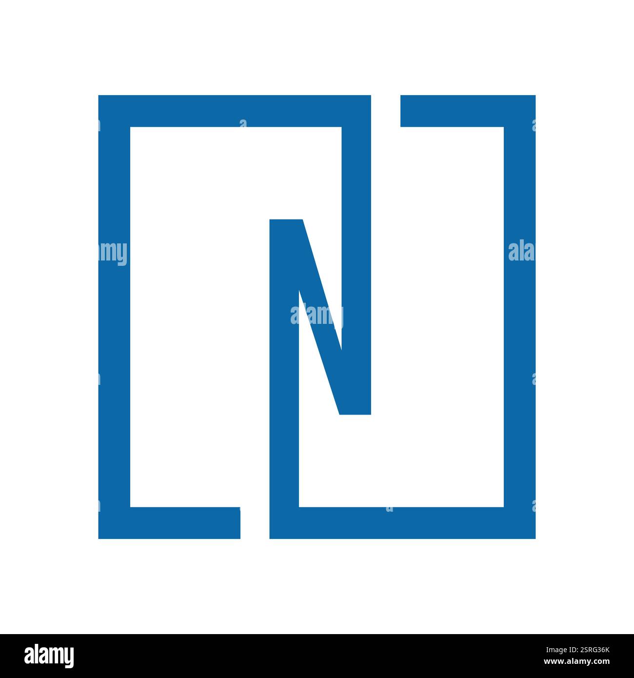 modèle initial de conception de logo d'icône carrée de lettre n Illustration de Vecteur