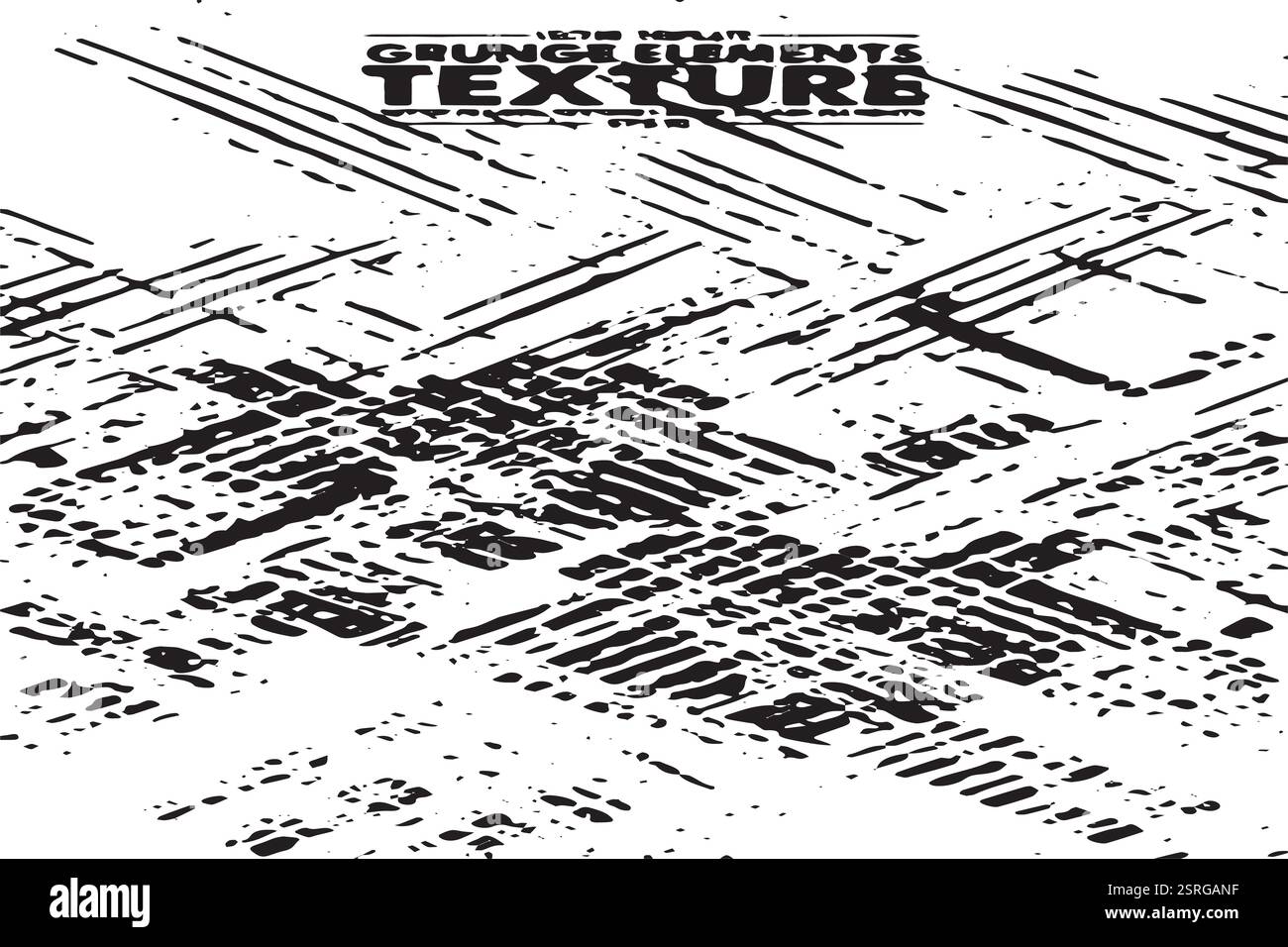 Motif noir et blanc grunge. Texture abstraite de particules monochromes. Fond de fissures, éraflures, éclats, taches, taches d'encre, lignes. Illustration de Vecteur