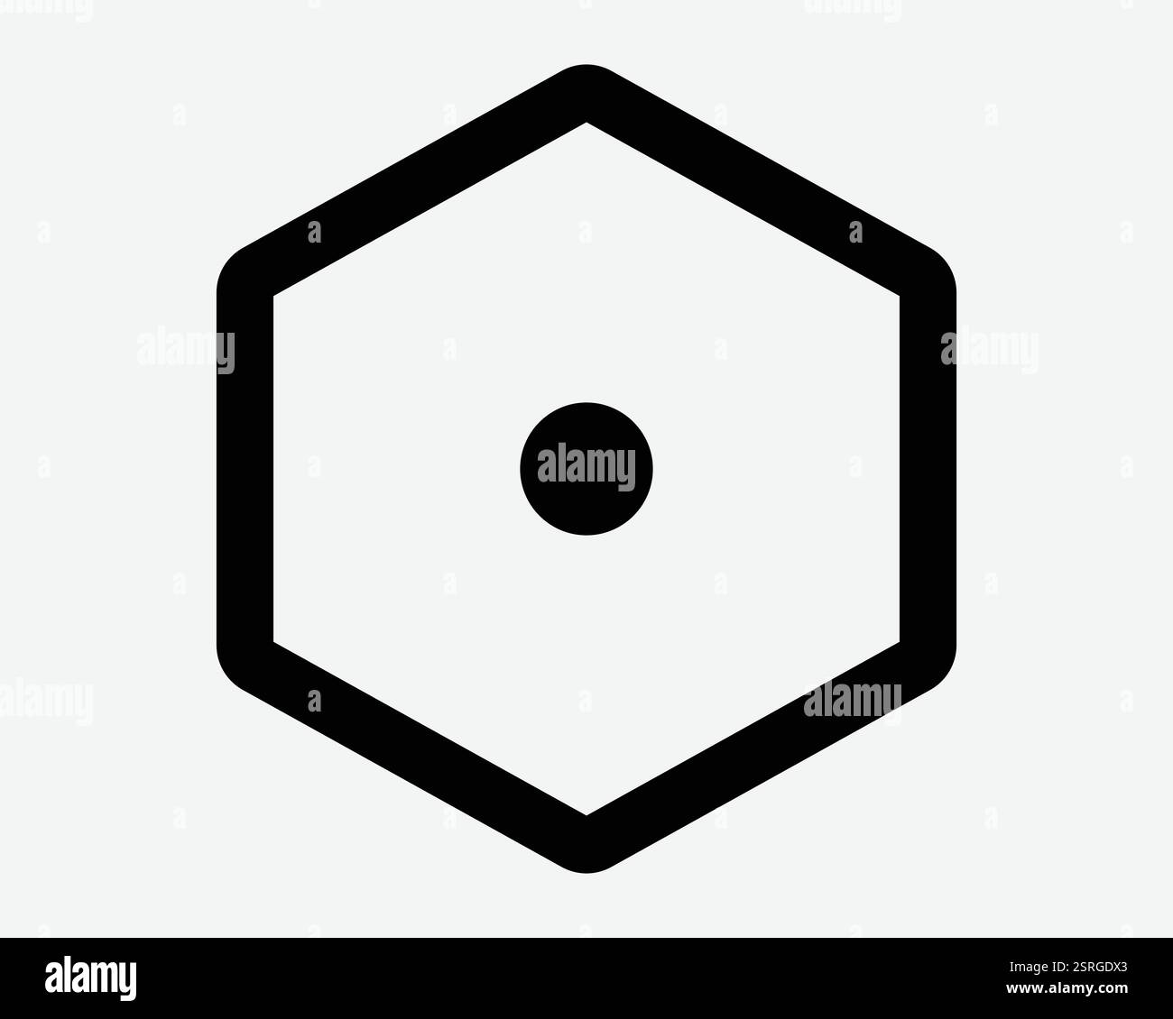 Point hexagonal point central visée œil de bulle contour de la ligne géométrie icône symbole vecteur Illustration de Vecteur