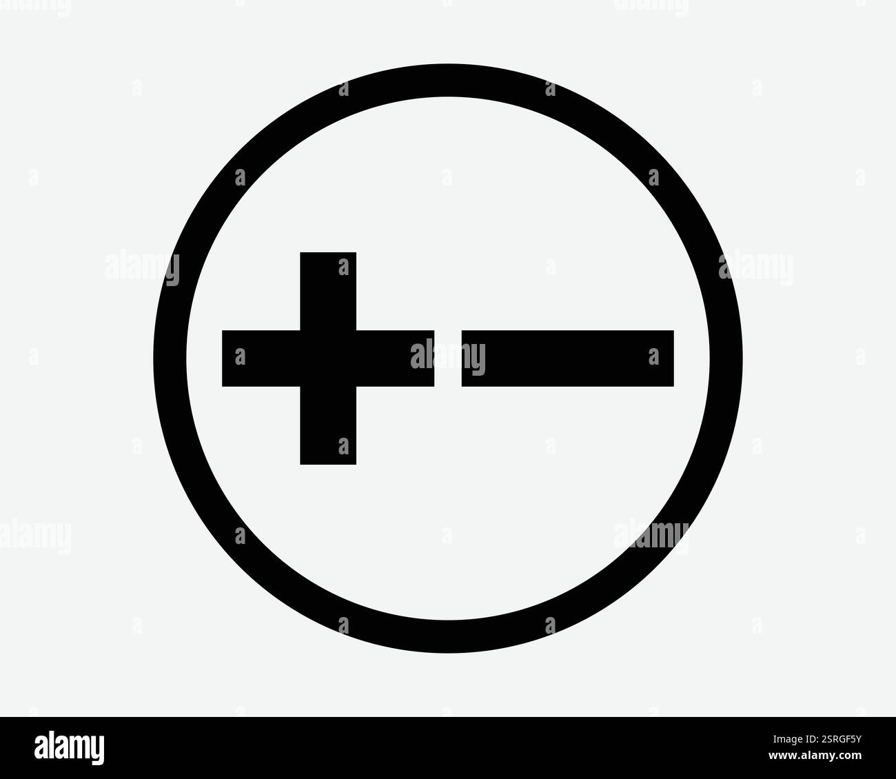 Plus moins cercle positif négatif arrondi Ajout soustraction bouton Ajouter soustraction augmenter soustraire icône diminuer Noir Blanc symbole symbole illustration graphique Illustration de Vecteur