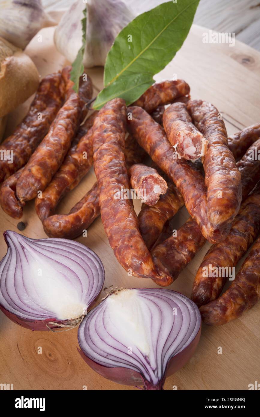 Frankfurterki World à de petites saucisses minces connues et aimées Banque D'Images