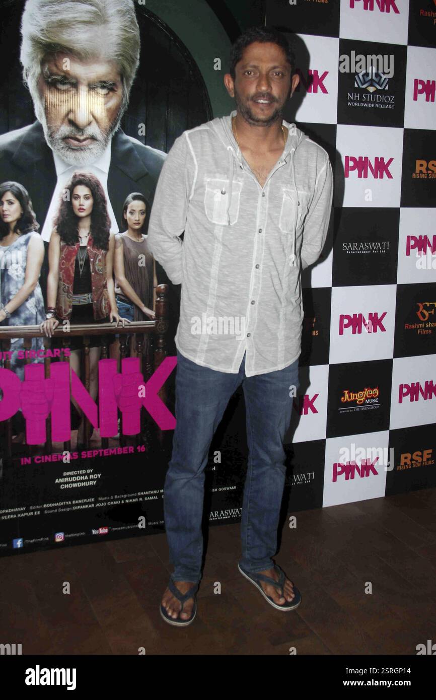 Nishikant Kamat, cinéaste de Bollywood, lors de la projection du film Pink à Mumbai, en Inde, le 12 septembre 2016 Banque D'Images