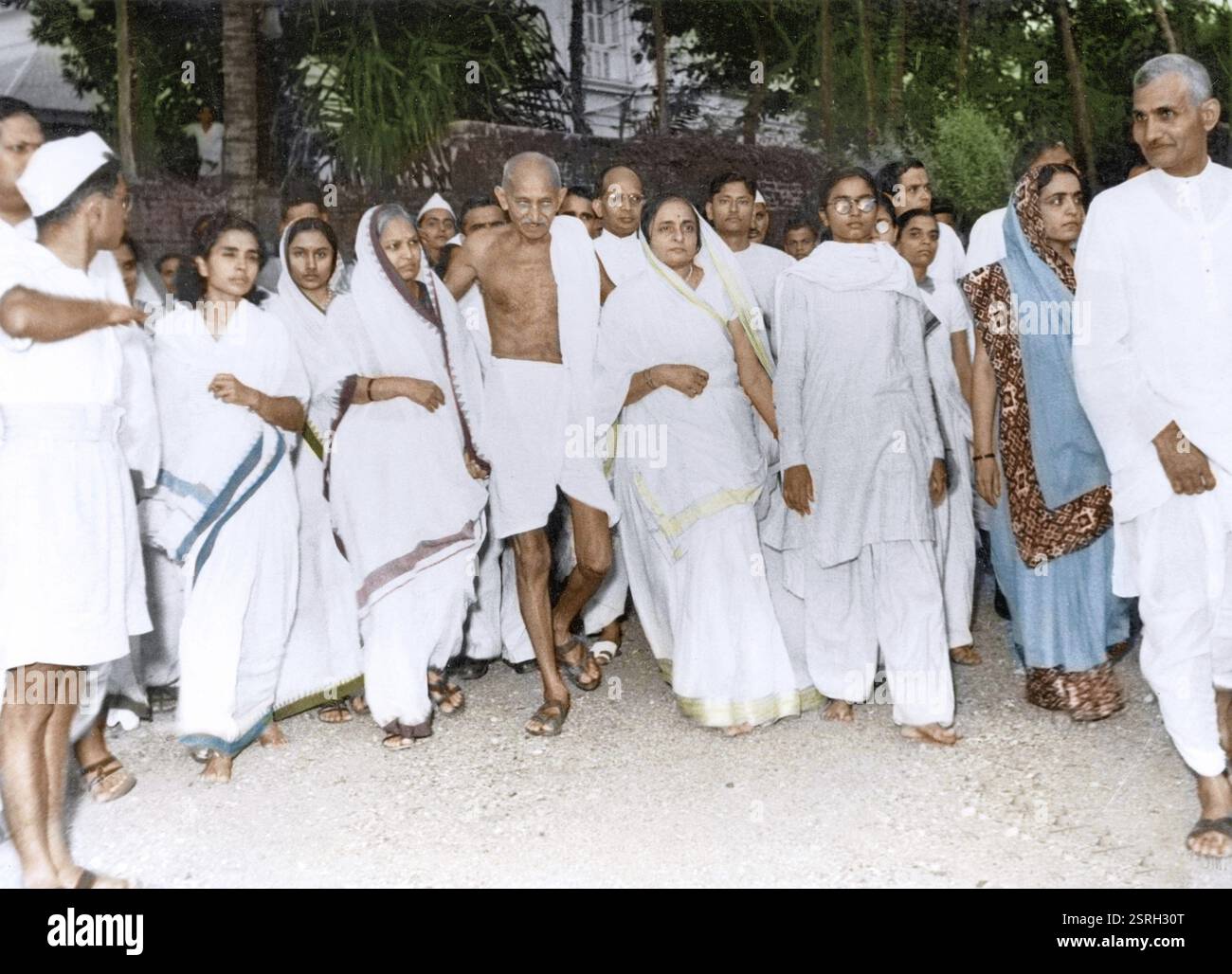 Mahatma Gandhi avec des associés à Birla House, Mumbai, Maharashtra, Inde, Asie, septembre 1944, Asie Banque D'Images