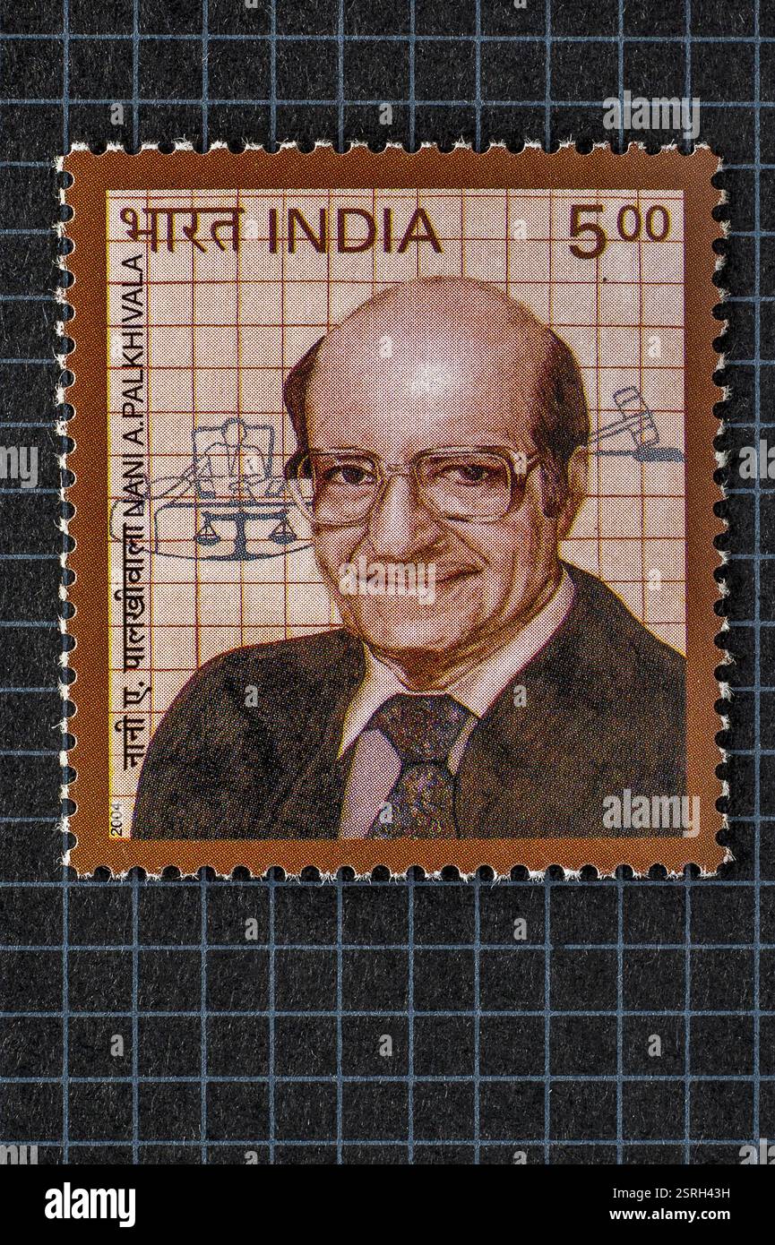 Vintage stamp d'un nani palkhivala, Inde, Asie Banque D'Images