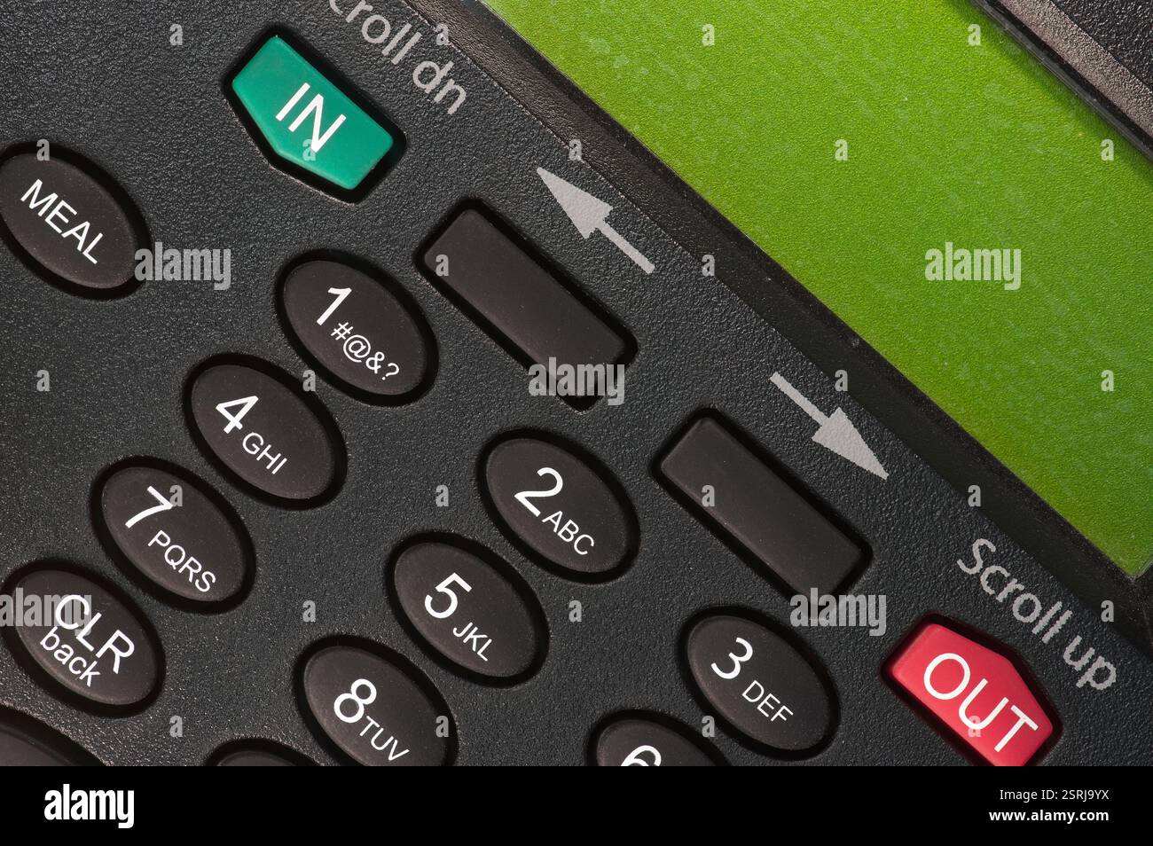 Vue rapprochée d'un horodateur numérique pour les employés Banque D'Images