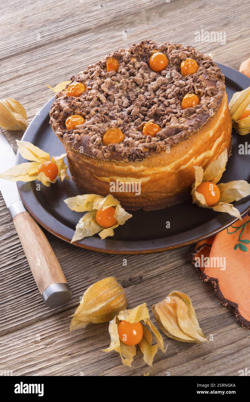 Cheesecake rustique Banque D'Images