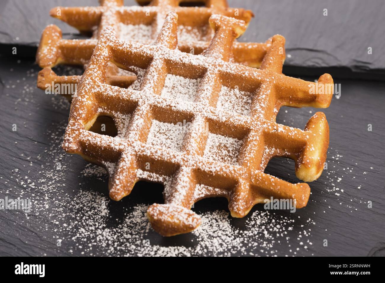 Les gaufres avec du sucre Banque D'Images