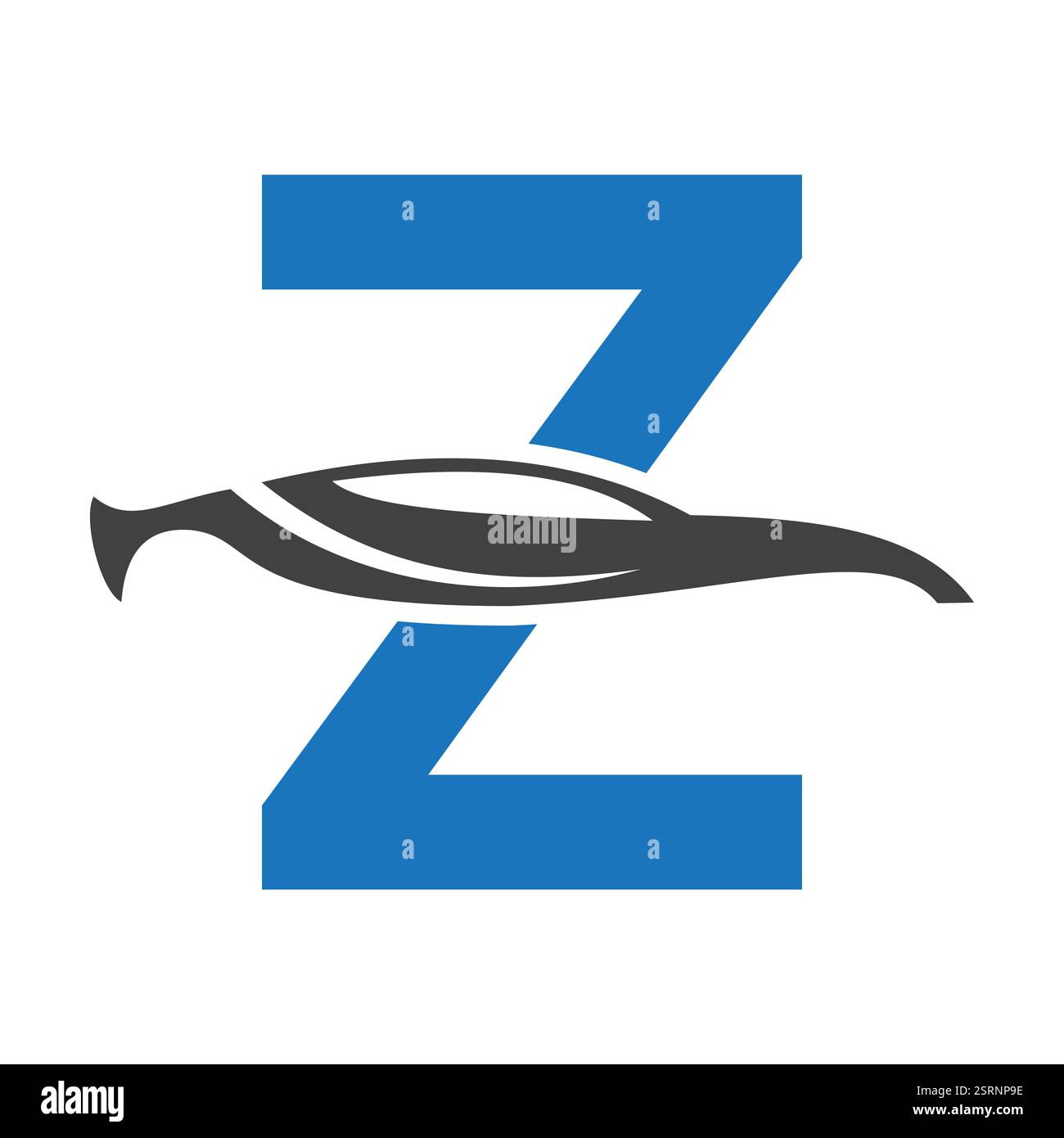 Lettre initiale Z concept de conception de logo automobile avec modèle de vecteur de symbole de voiture Illustration de Vecteur